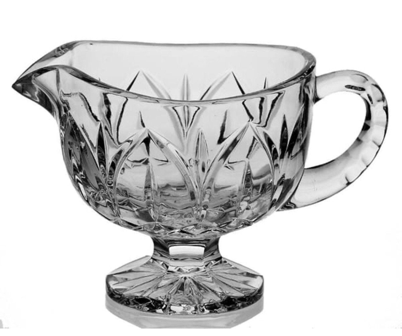 Crystal Gravy Boat Astor Pattern by Crystal Clear