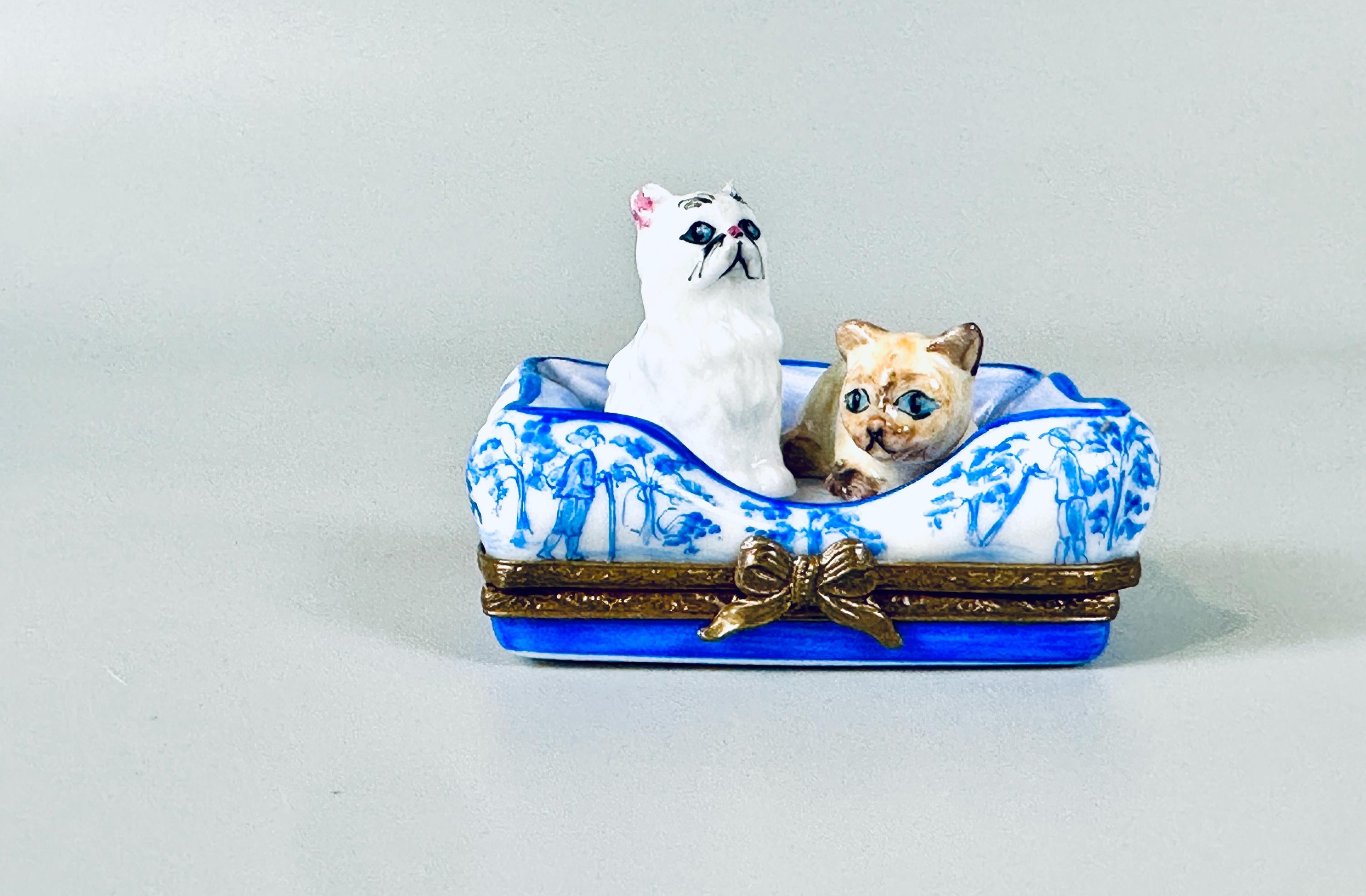 Limoges Trinket Box Kittens