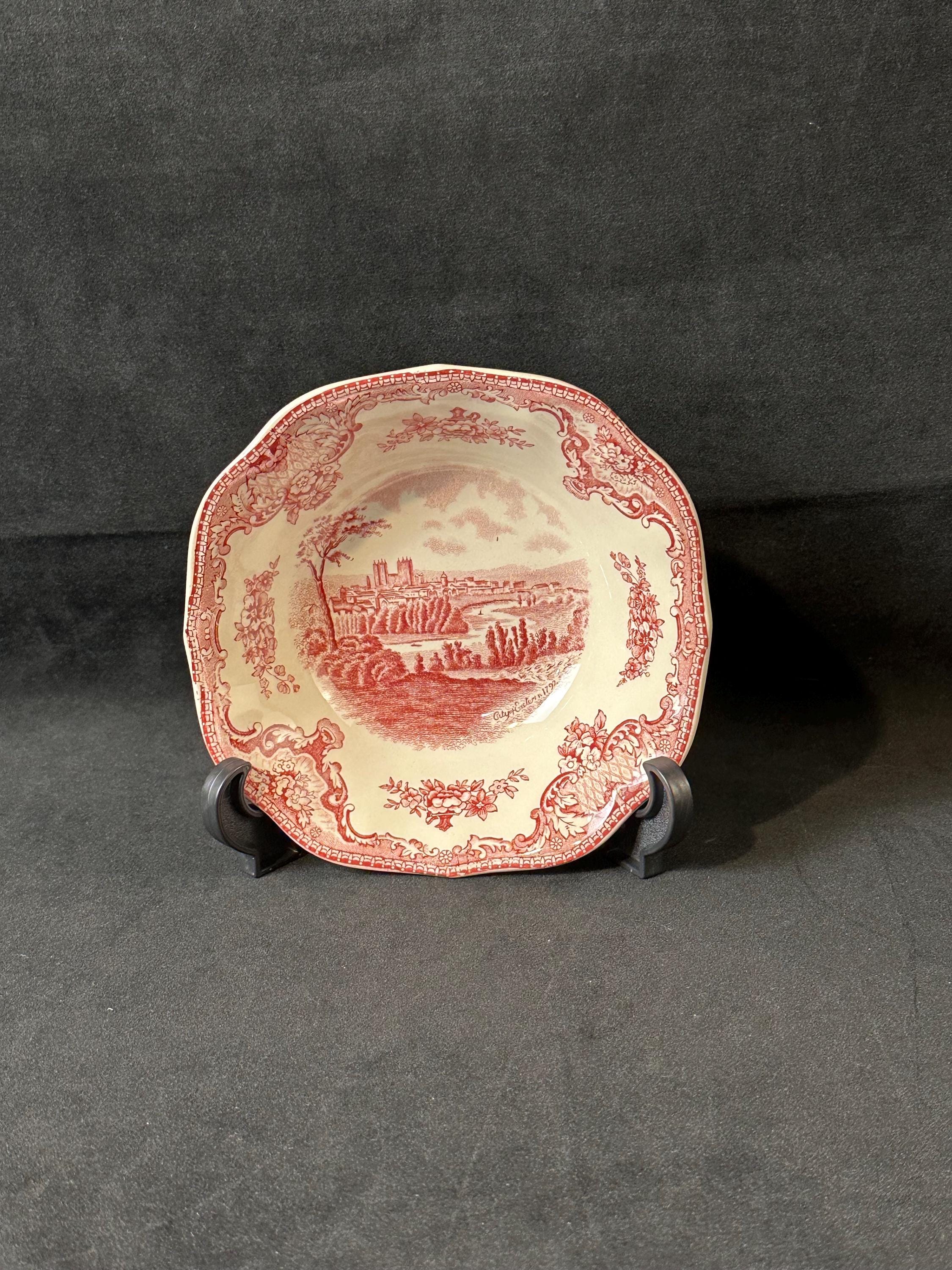 5 Johnson Brothers Old British Castles Square Cereal Bowls