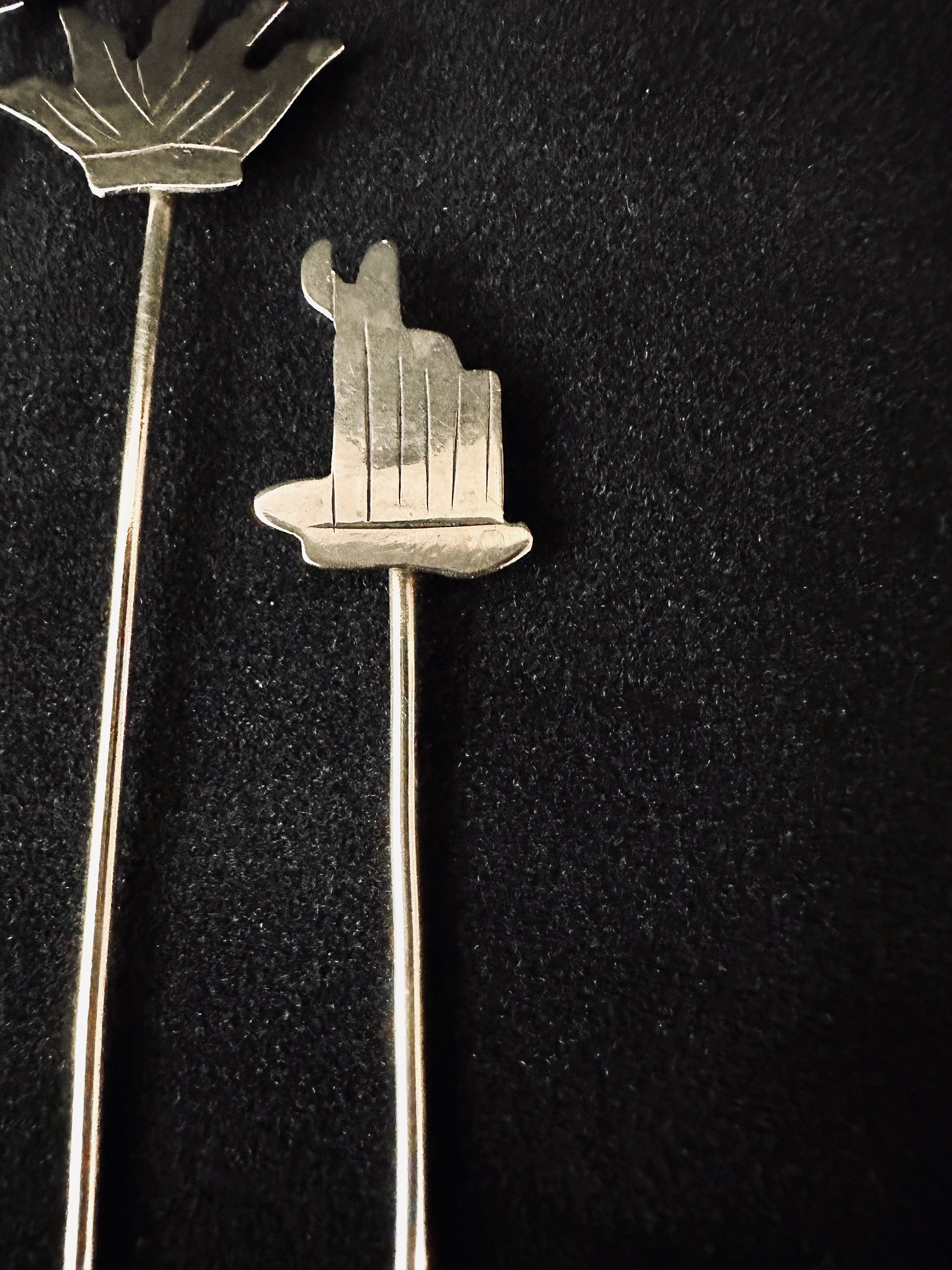 Sterling Silver Appetizer Picks/Forks Mexican Themed