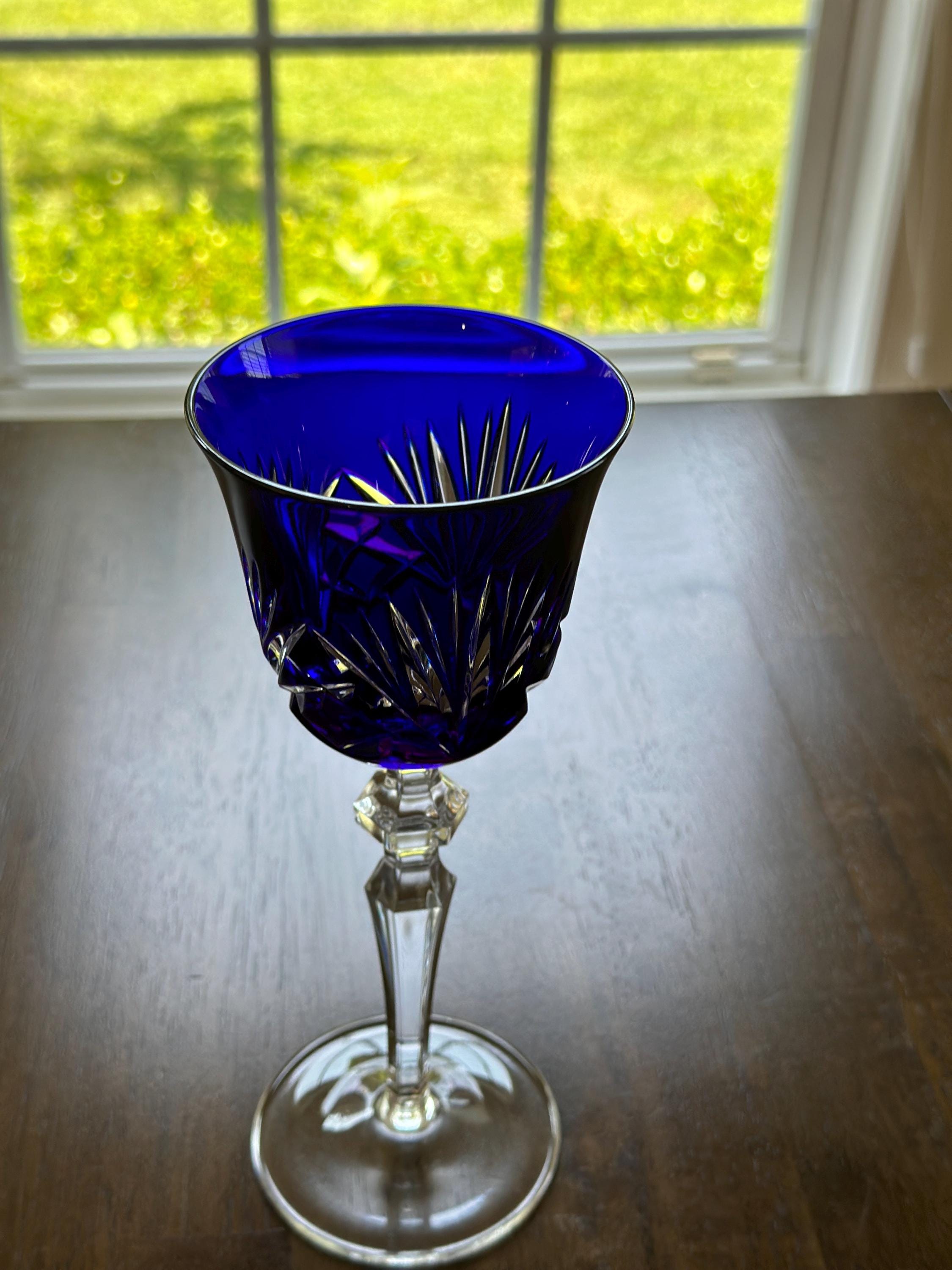 Gorham Cherrywood Cobalt Crystal Wine Glass