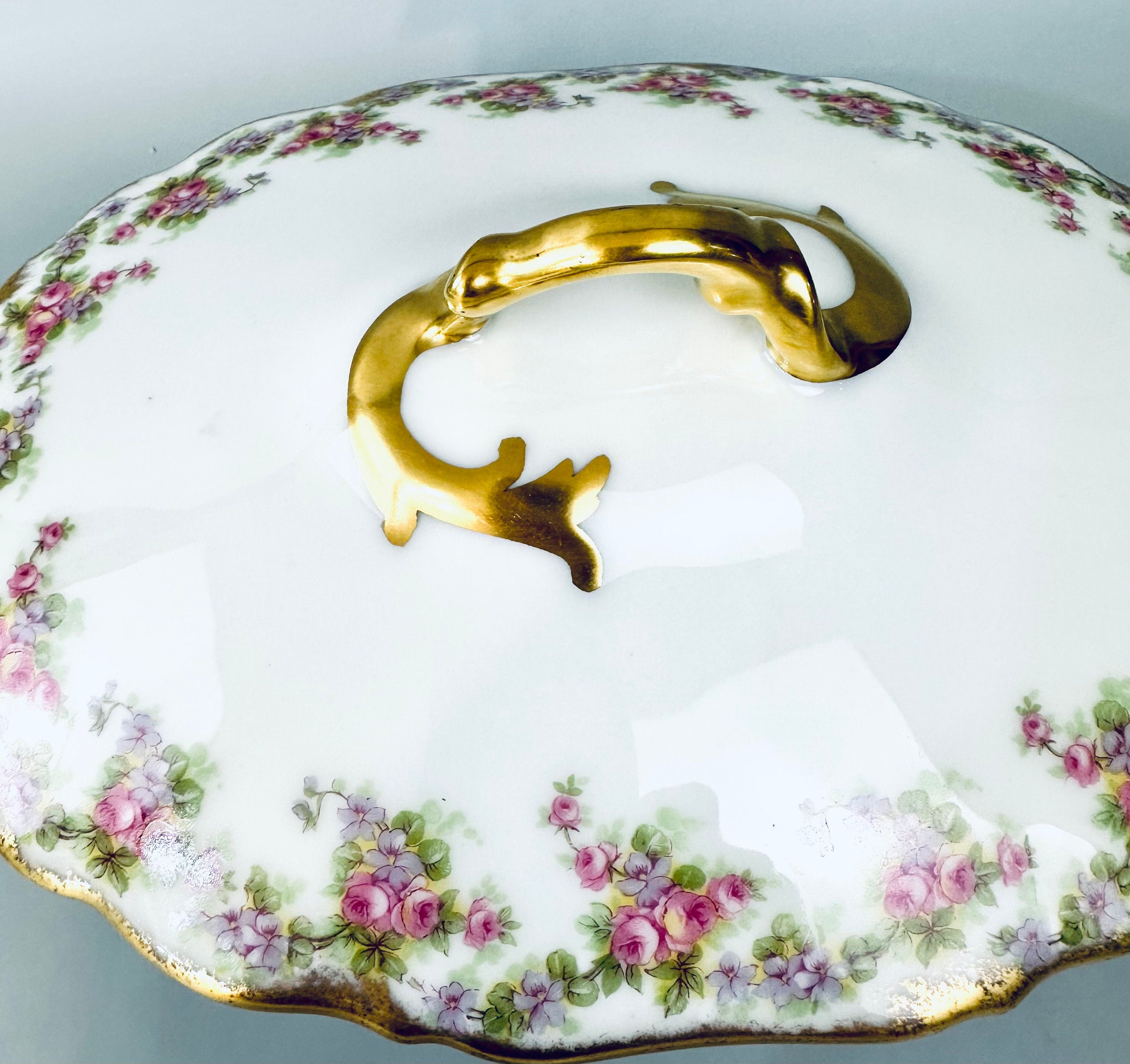 Elite Limoges Bridal Wreath Covered Bowl by Bawo and Dotter