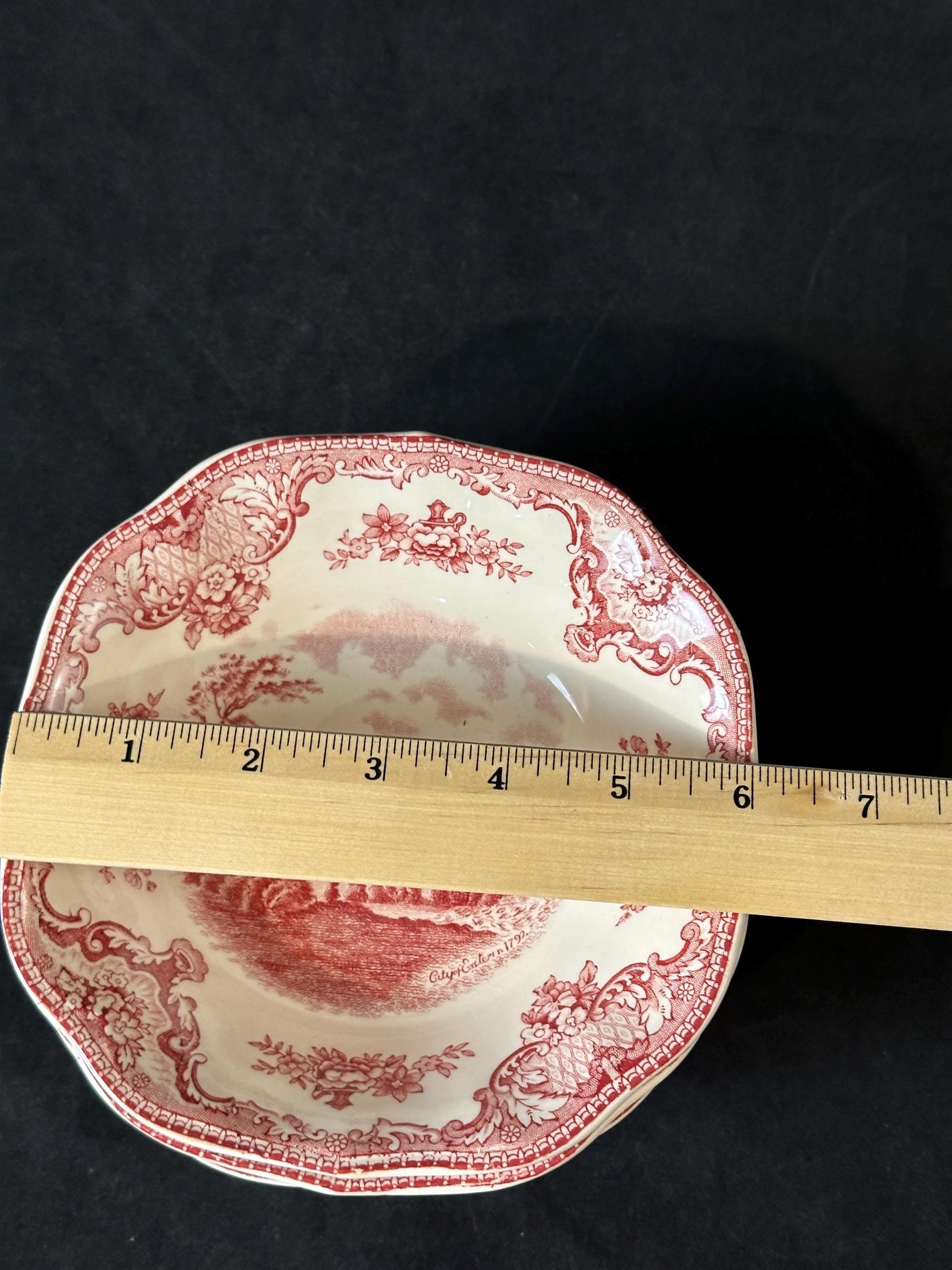 5 Johnson Brothers Old British Castles Square Cereal Bowls