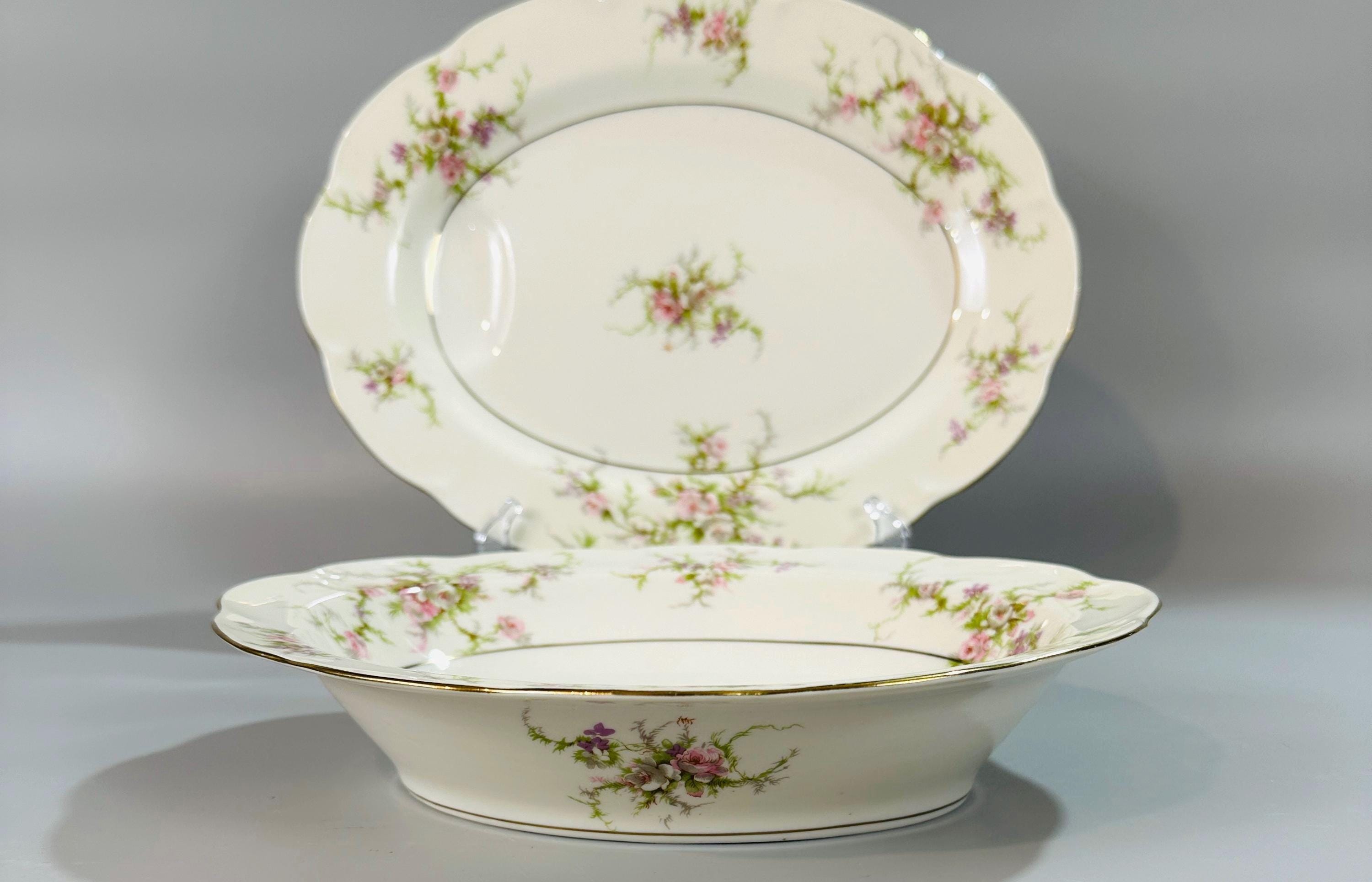 Haviland Rosalinde Serving Platter and Bowl