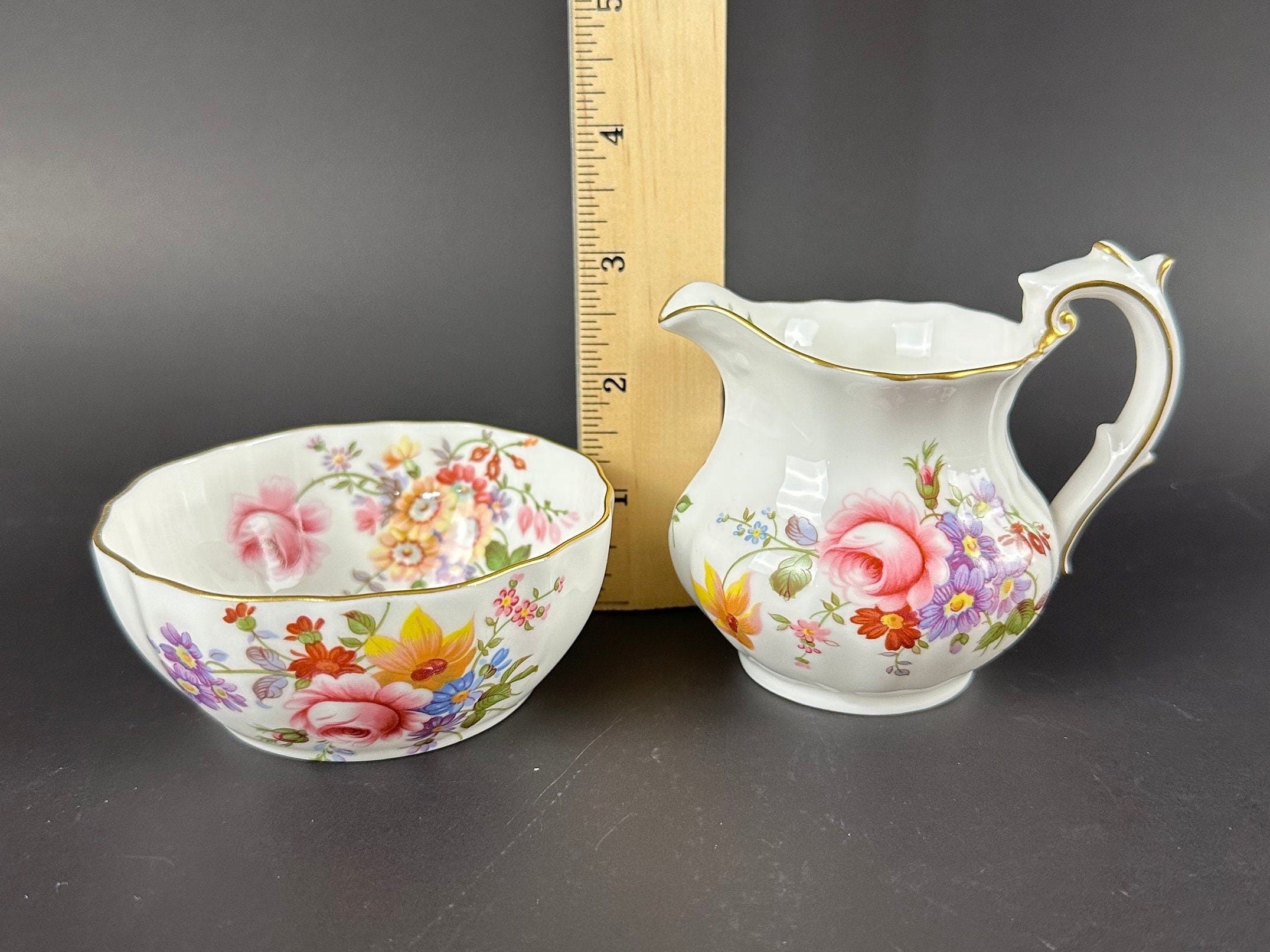 Royal Crown Derby Derby Posies Creamer and Open Sugar Bowl