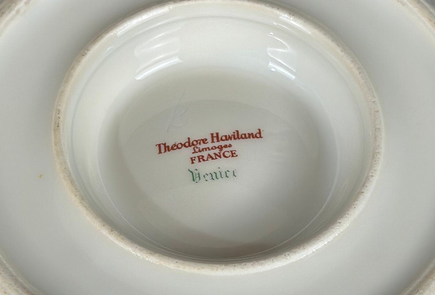 Haviland Venice Limoges Gravyboat Attached Underplate