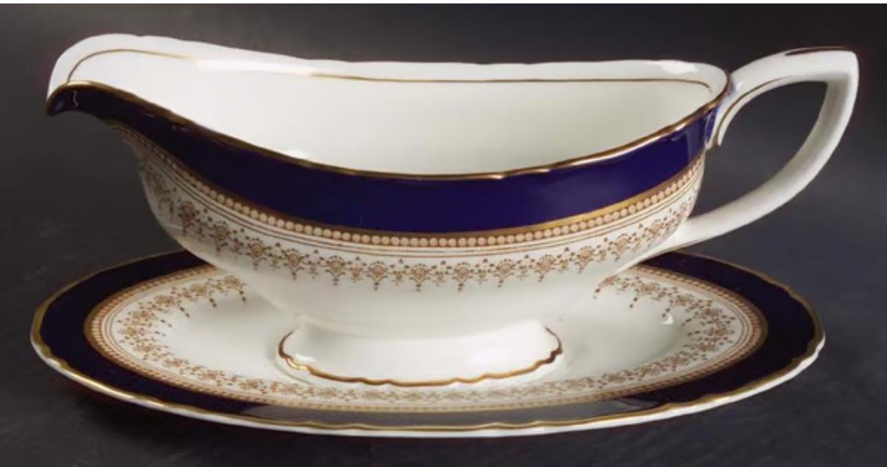 Royal Worcester Regency Gravy Boat with Underplate
