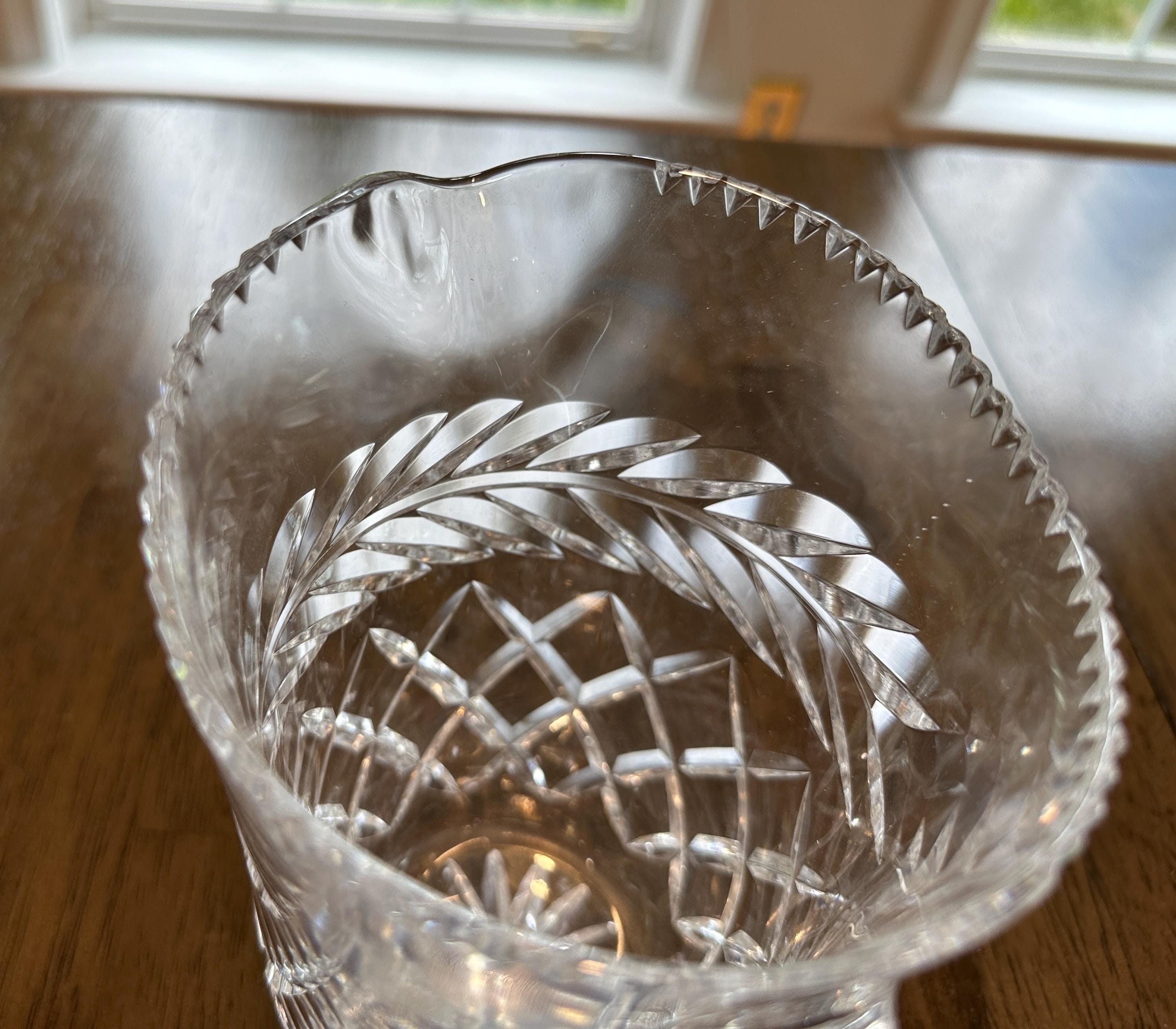 Cut Crystal Pitcher with Laurel Leaf Pattern