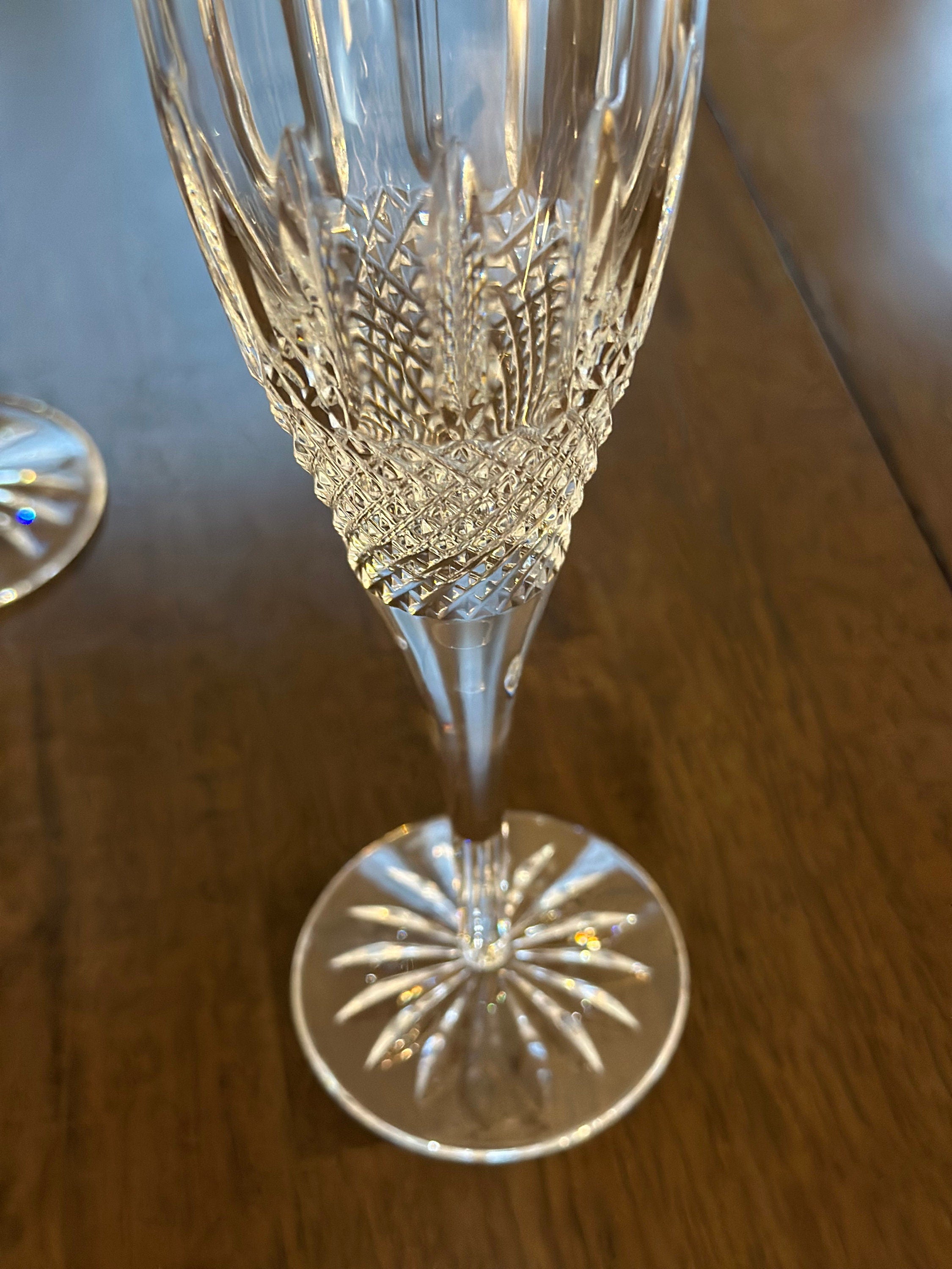 6 Waterford Glenmede Crystal Champagne Flutes