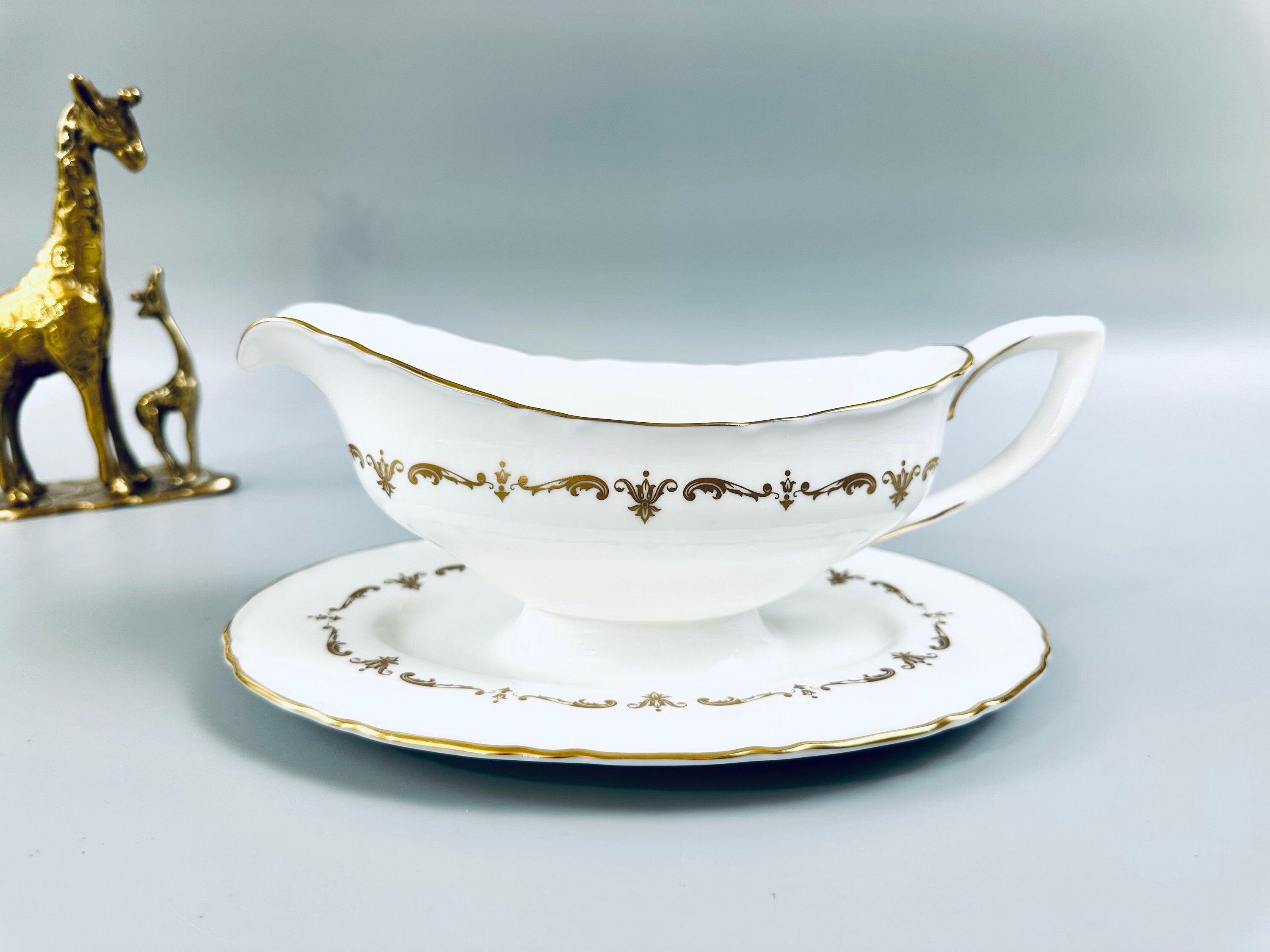 Royal Worcester Gold Chantilly Gravy Boat