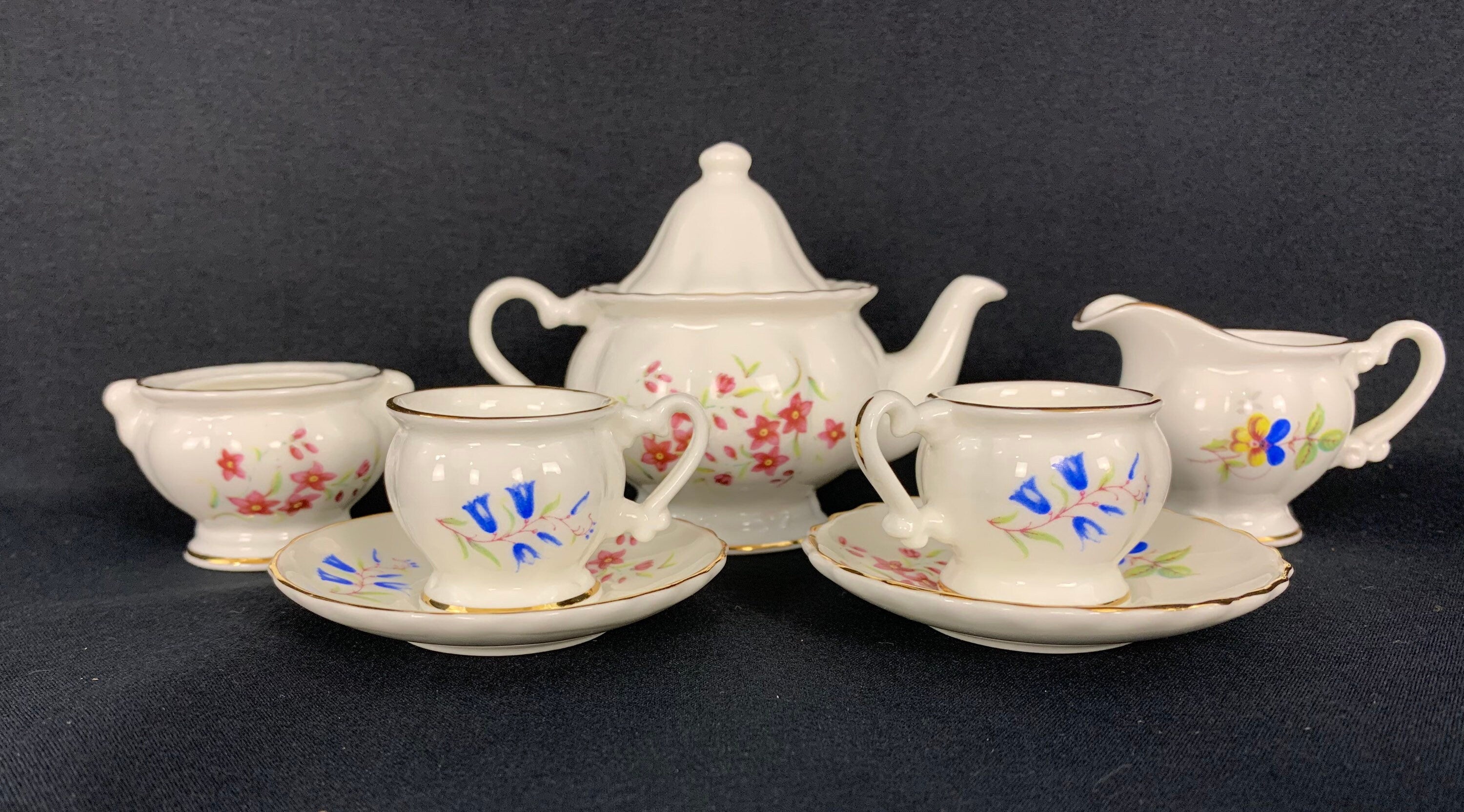 Miniature bone china tea set