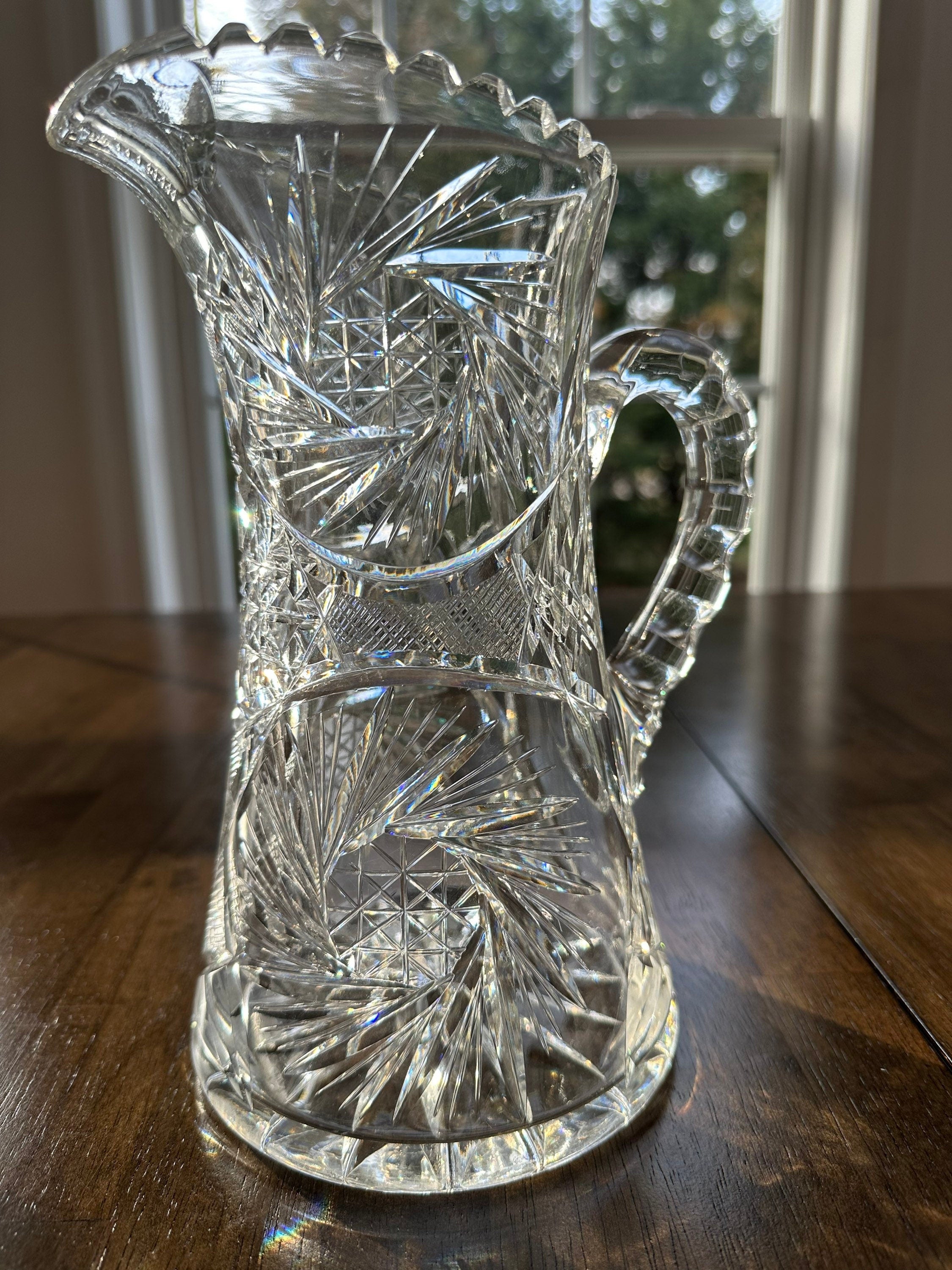 Canadian Brilliant Cut Glass Pitcher by Gowans, Kent and Company of Toronto