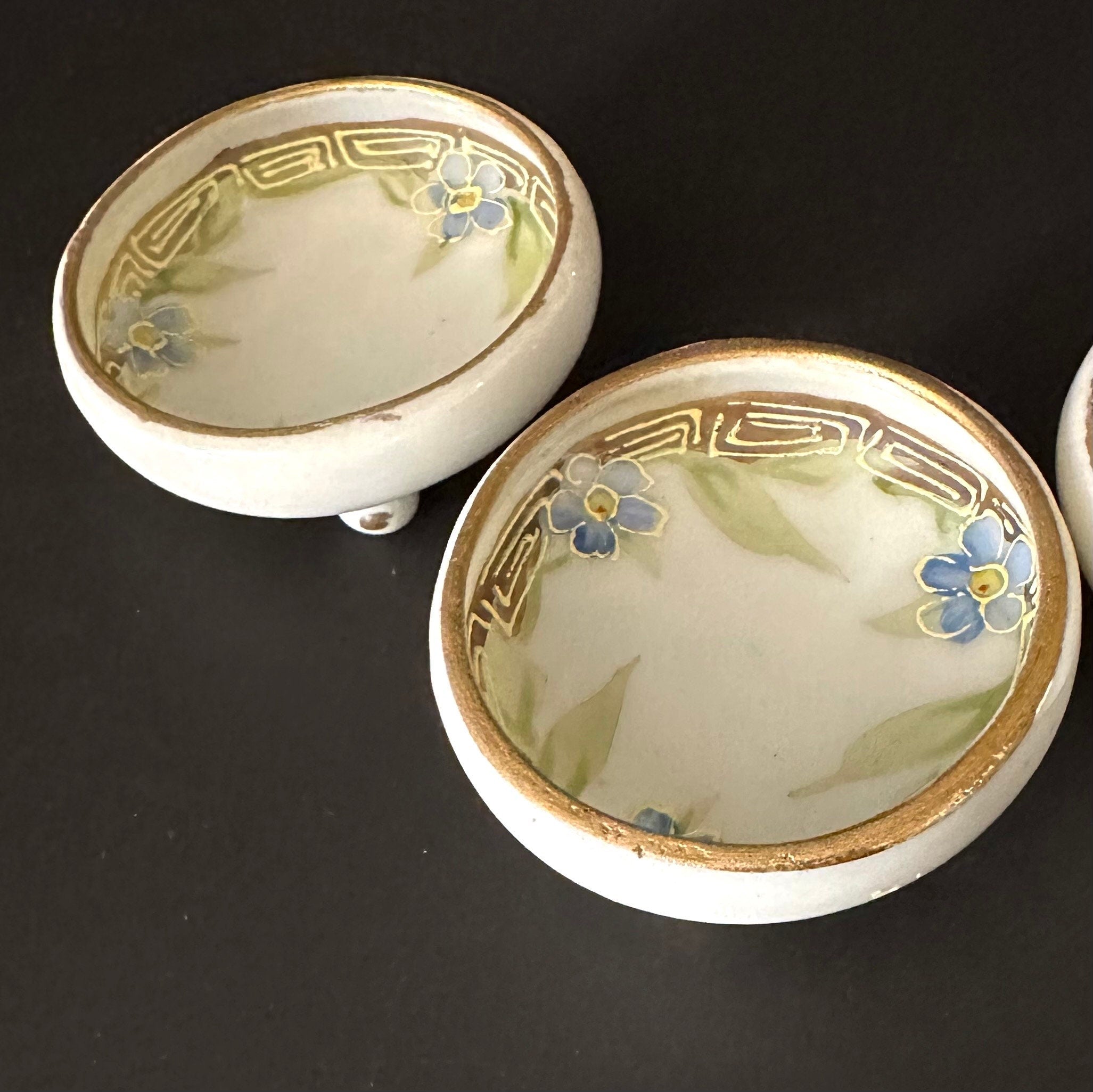 Four Antique Hand Painted Nippon Salt Cellars