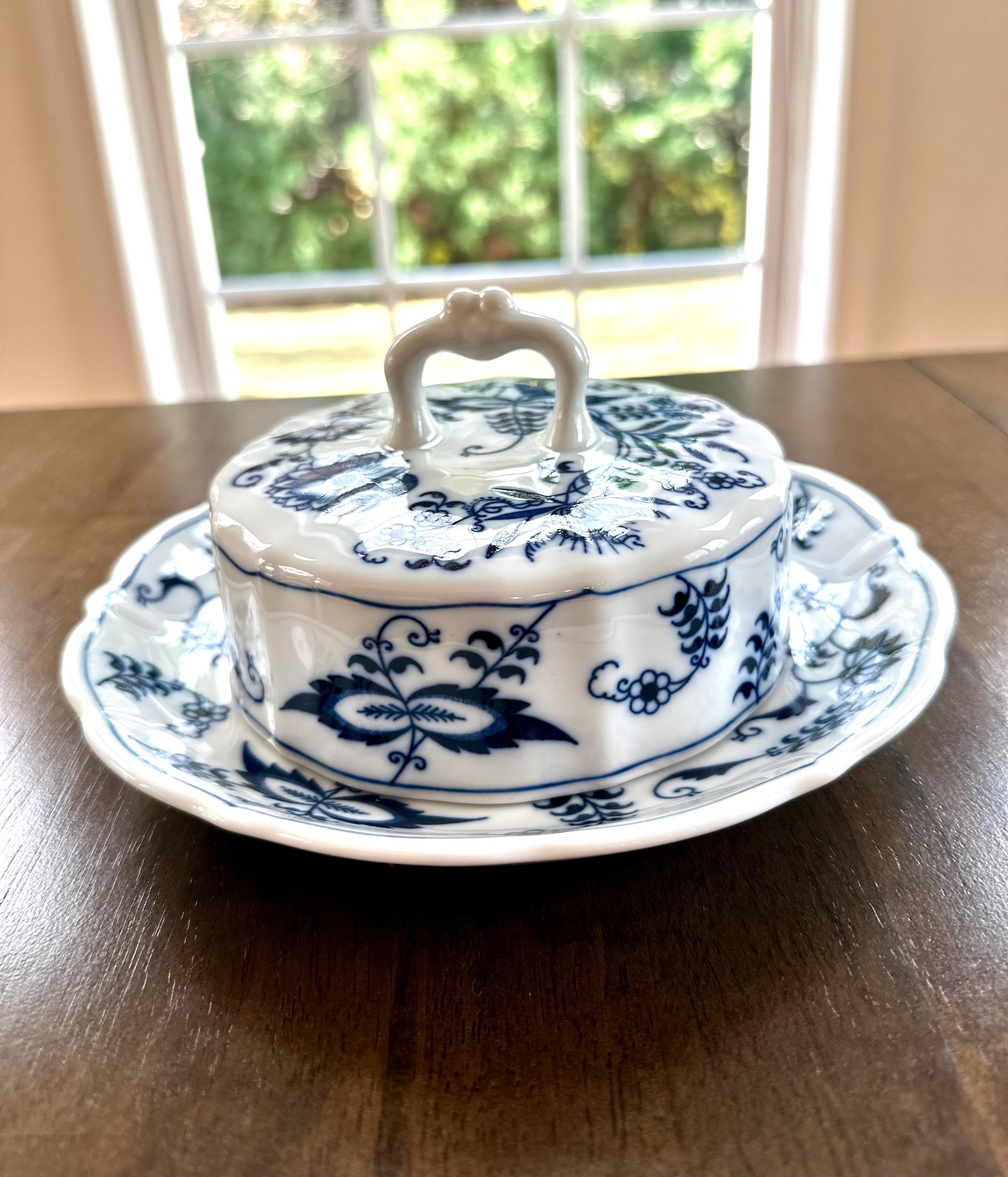Blue Danube Round Covered Butter Dish