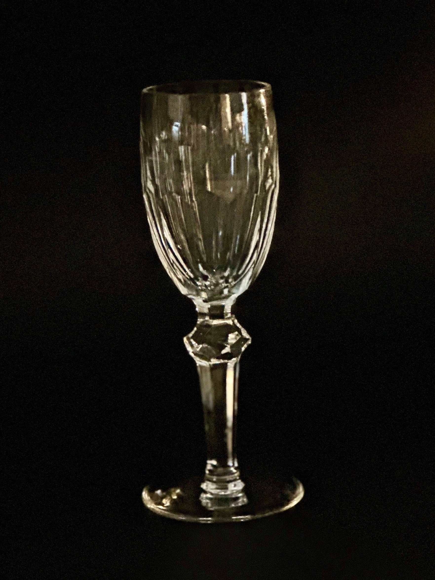 Four Waterford Crystal Sherry Glasses in the “Curraghmore” Pattern