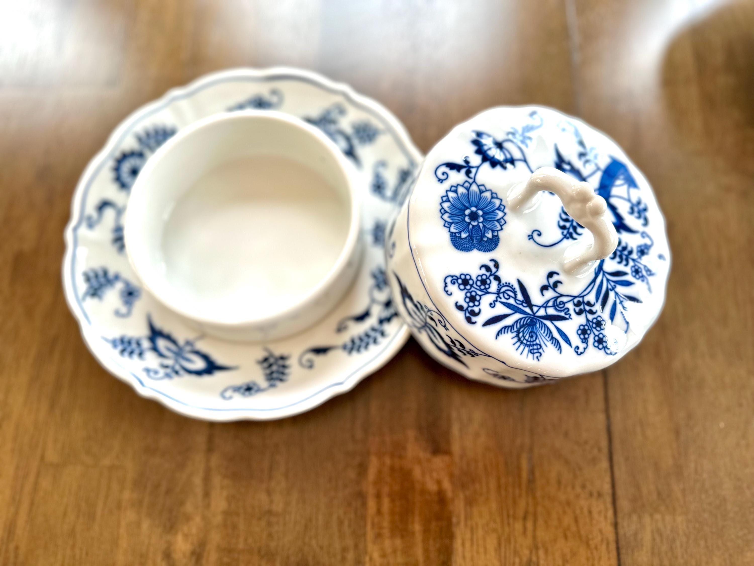 Blue Danube Round Covered Butter Dish