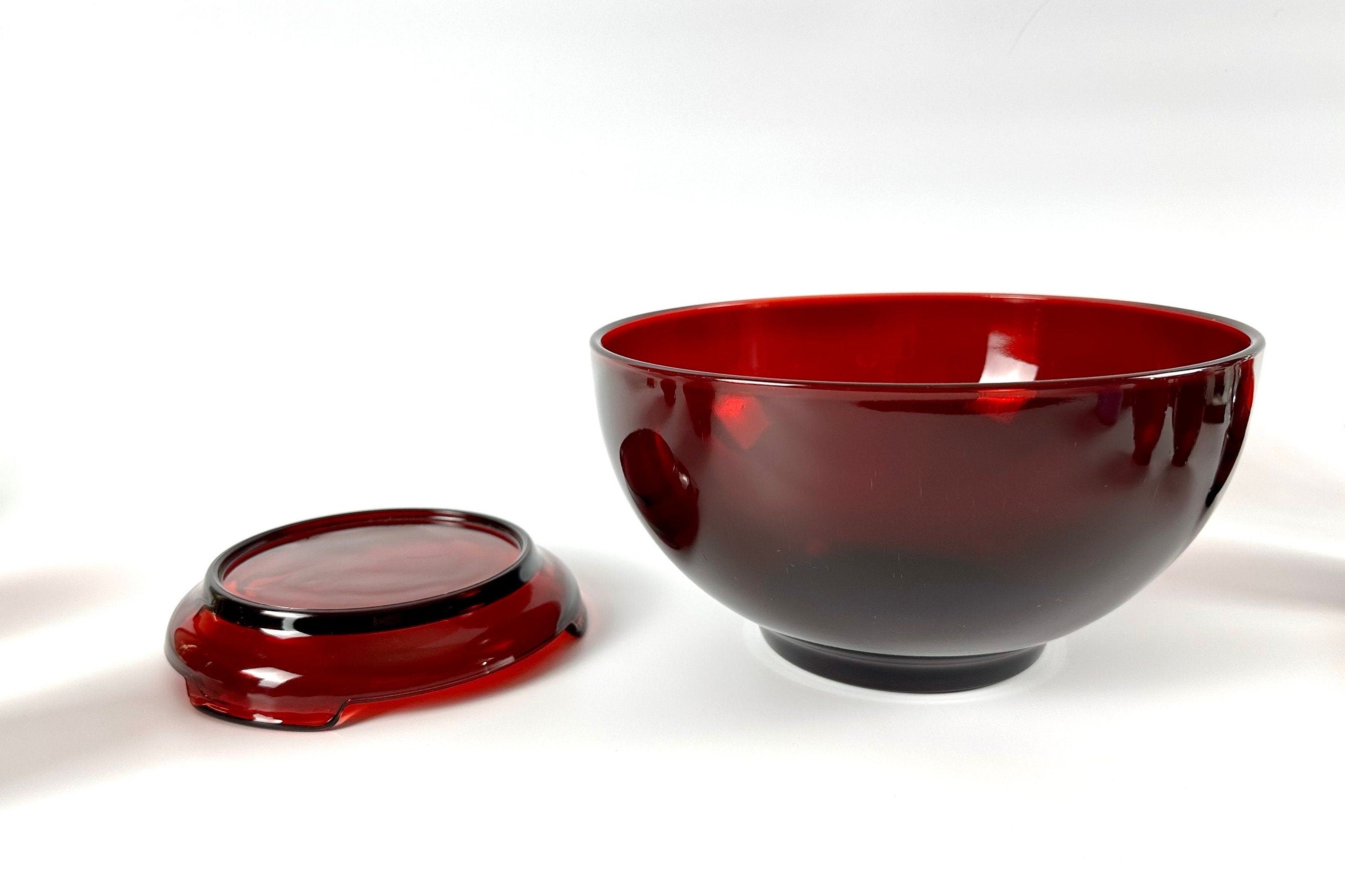 Fourteen Piece Anchor Hocking Royal Ruby Punch Bowl and Cups