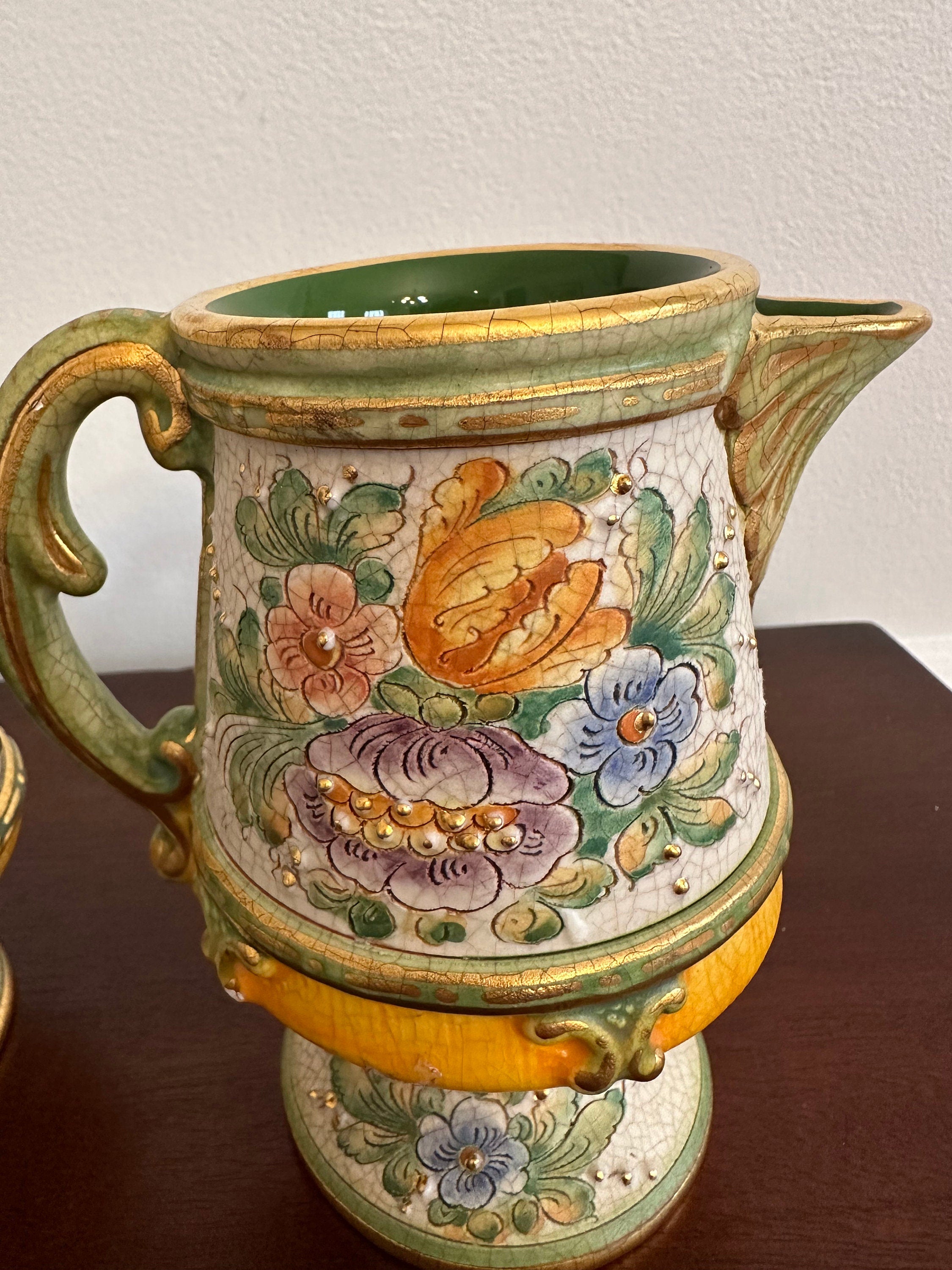 Hand Made Veneto Flair Coffee Tea Set Italian Pottery