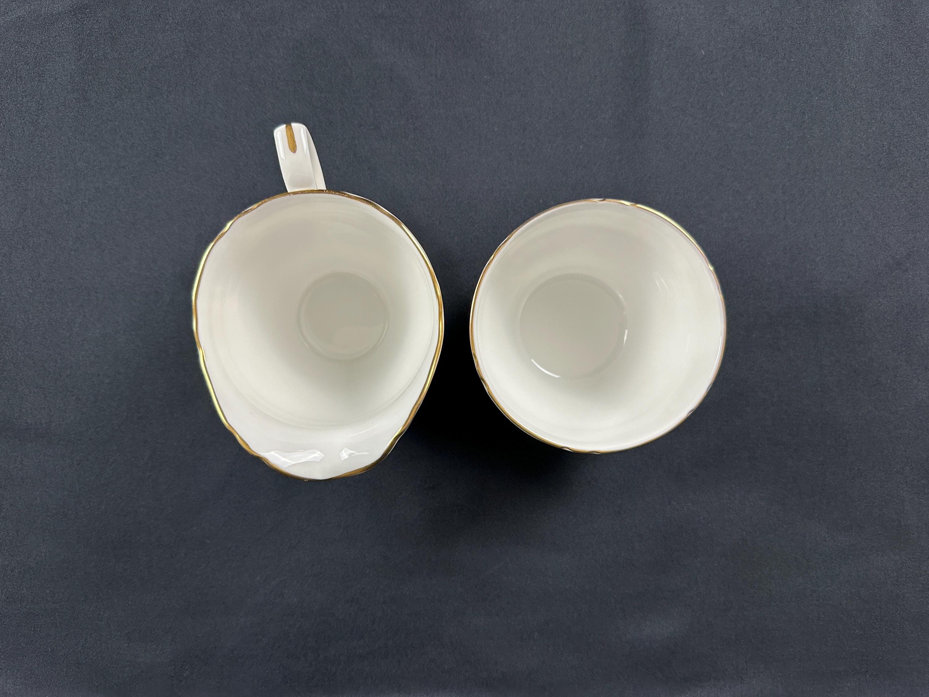 Royal Worcester Gold Chantilly Creamer and  Sugar Bowl