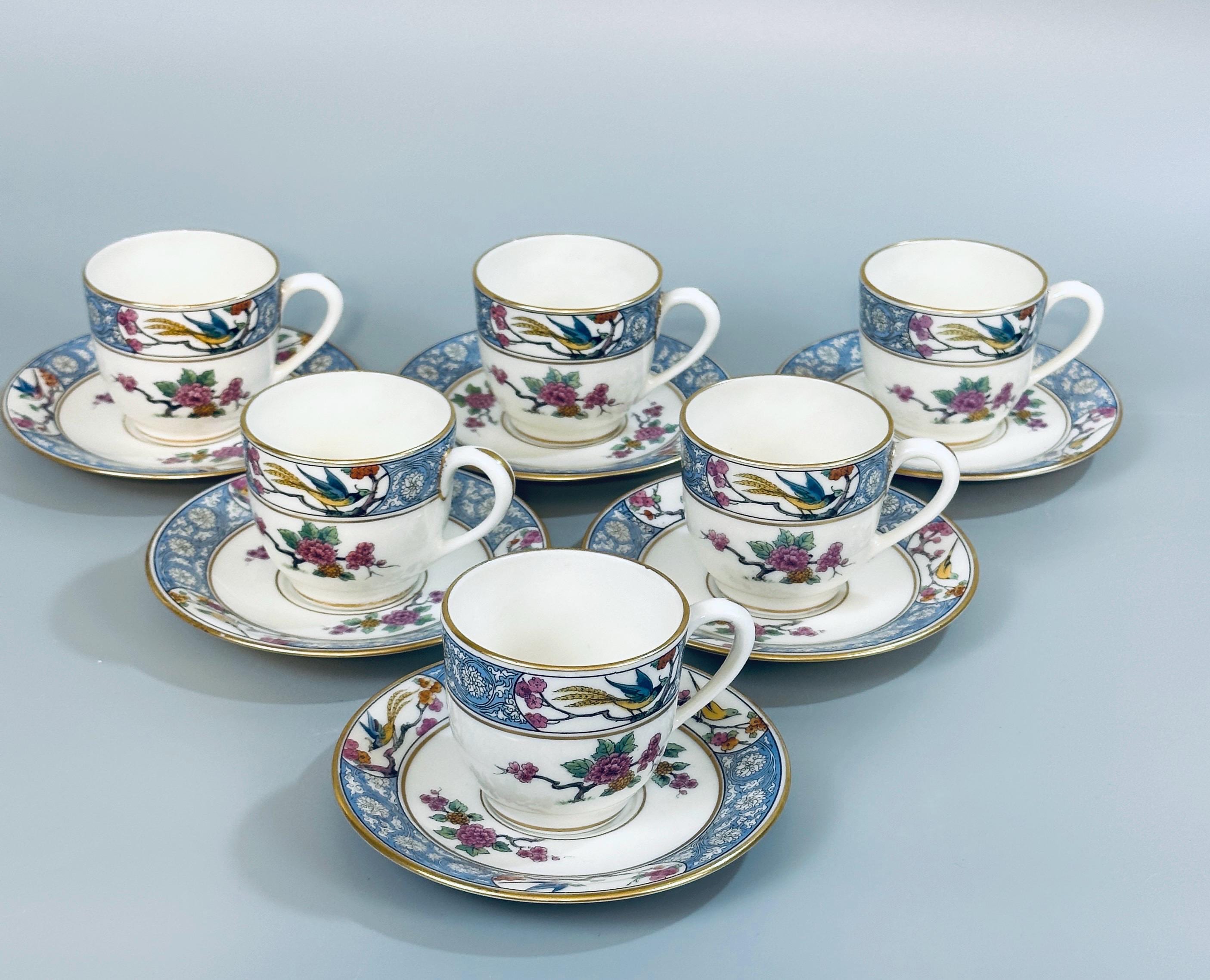6 Lenox Ming Birds Demitasse Cups and Saucers Older