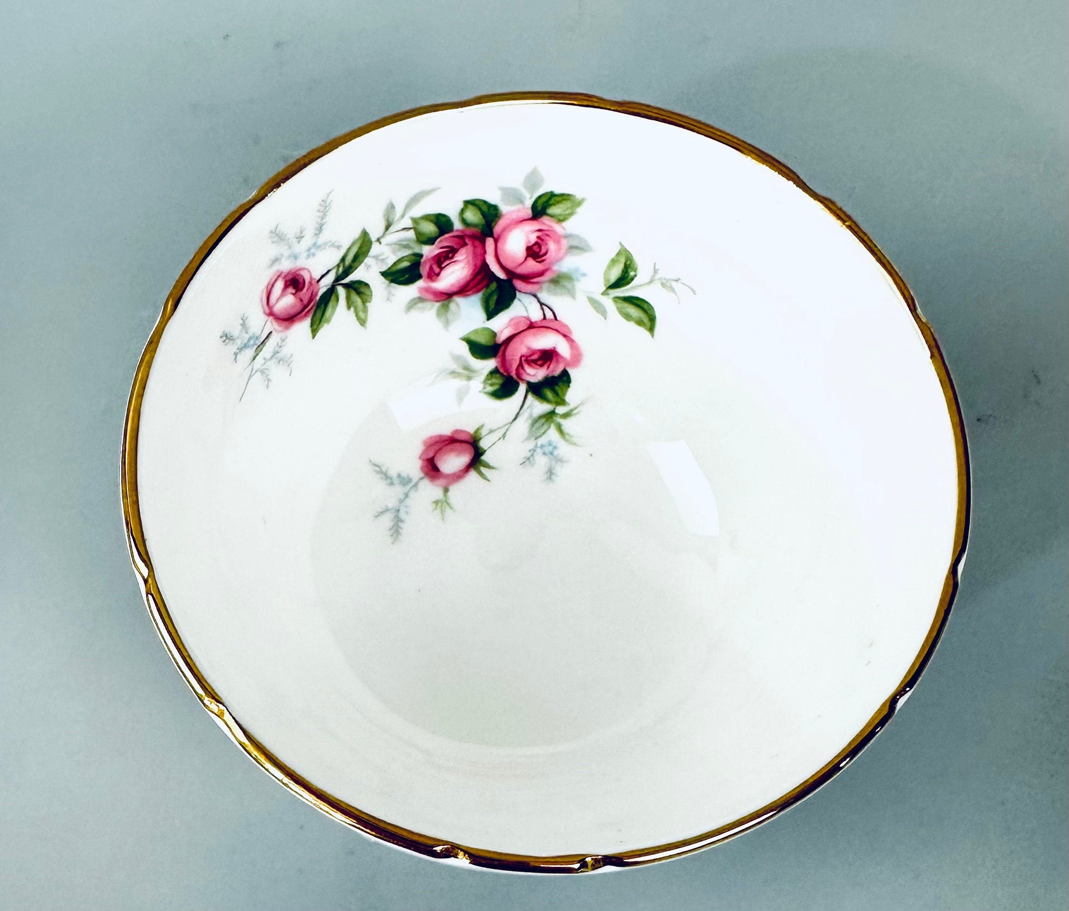 Aynsley Grotto Rose Creamer and Sugar Bowl