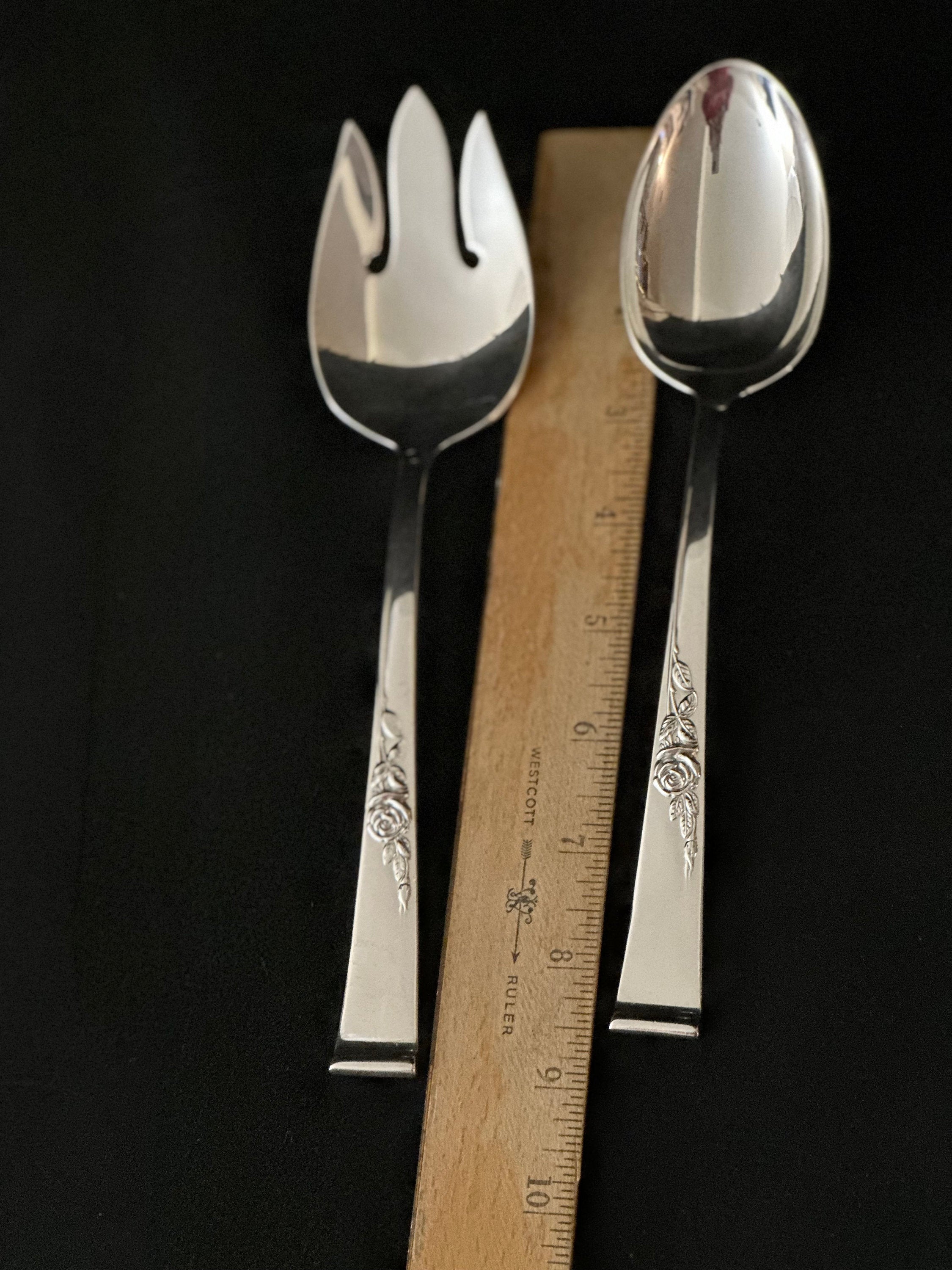 Reed and Barton Classic Rose Sterling Silver Salad Set