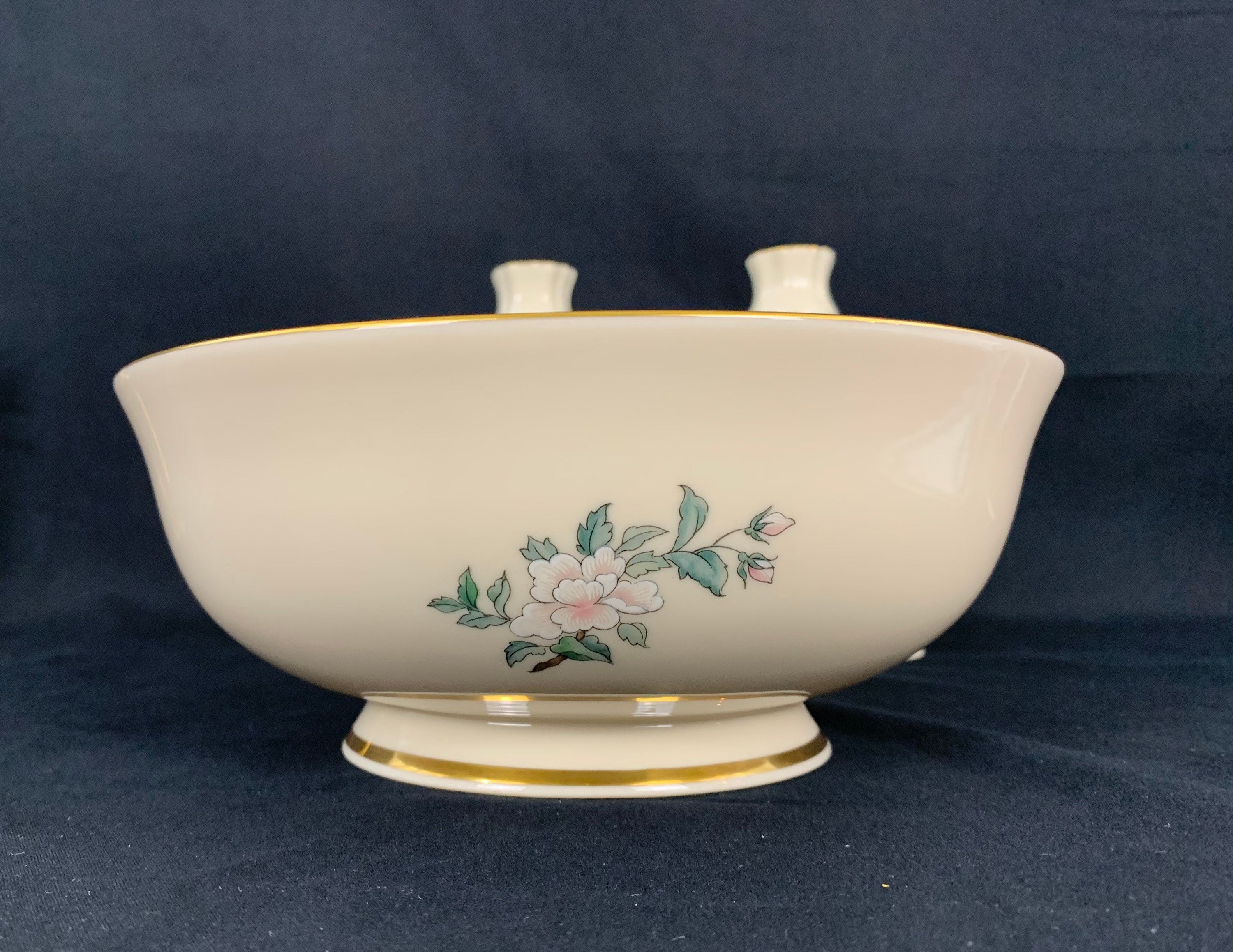 Lenox Serenade Large Serving Bowl and Matching Candlesticks