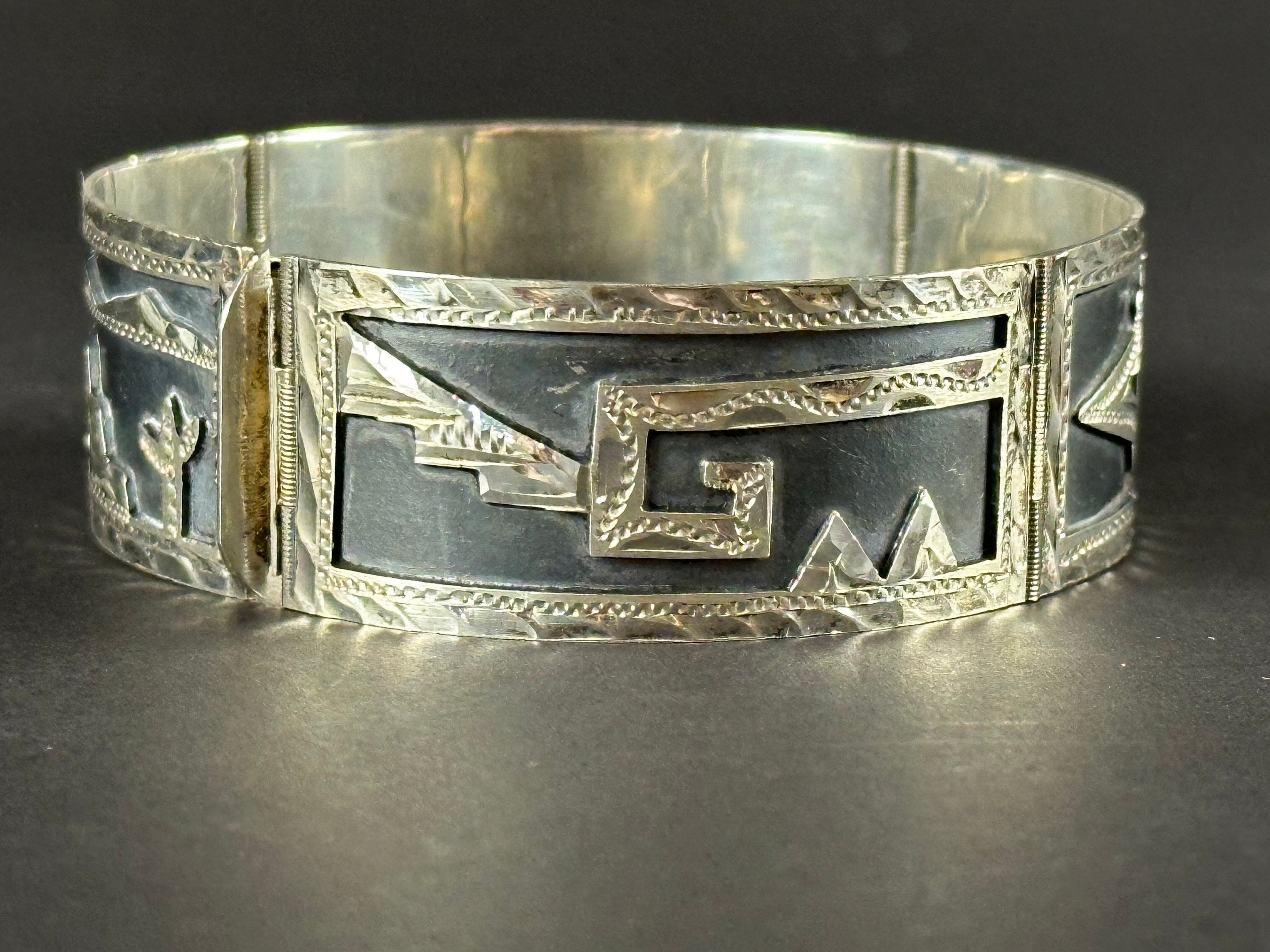 Sterling Silver and Enamel Link Bracelet.