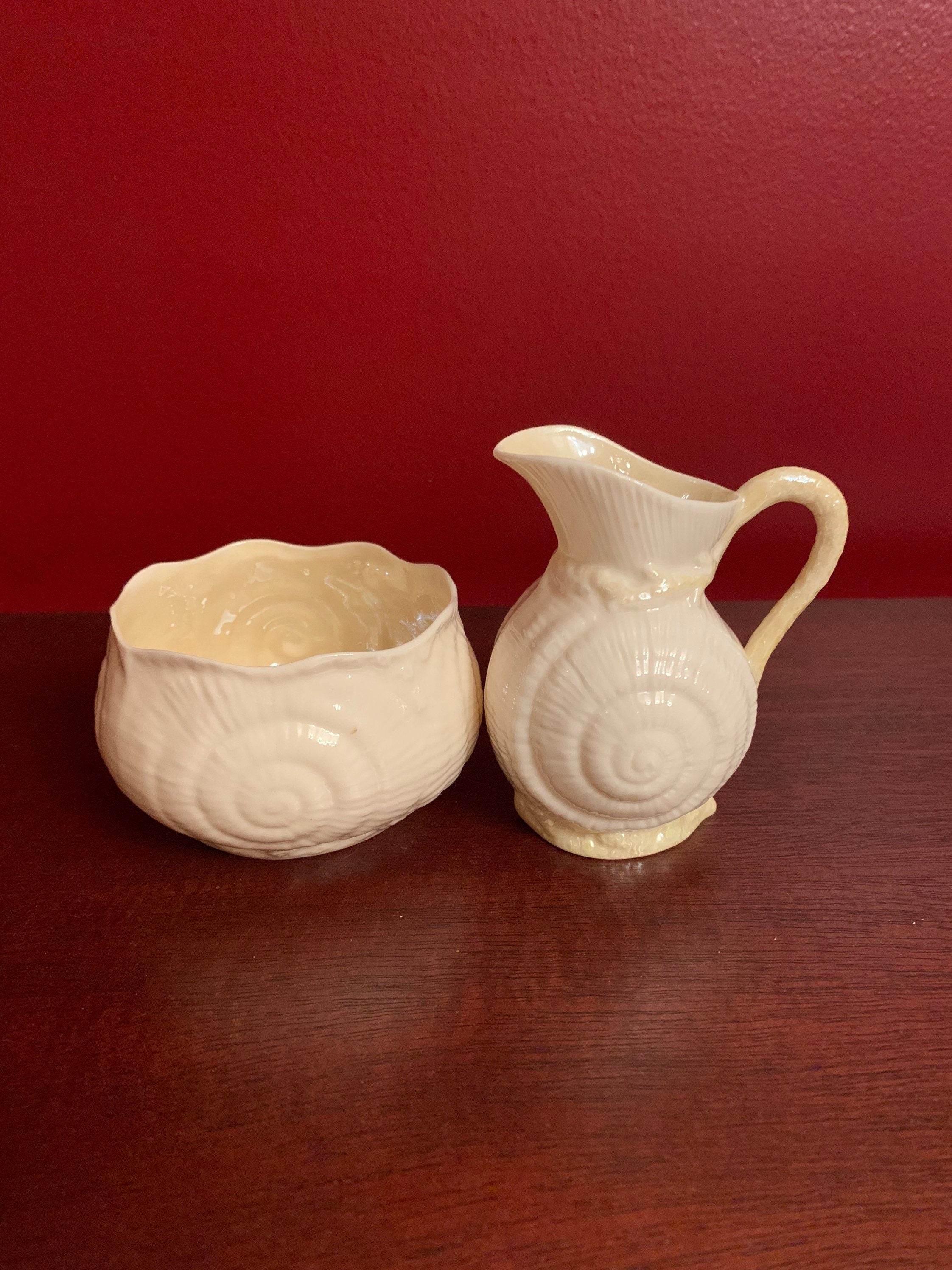 Beleek Irish Creamer and Sugar Bowl