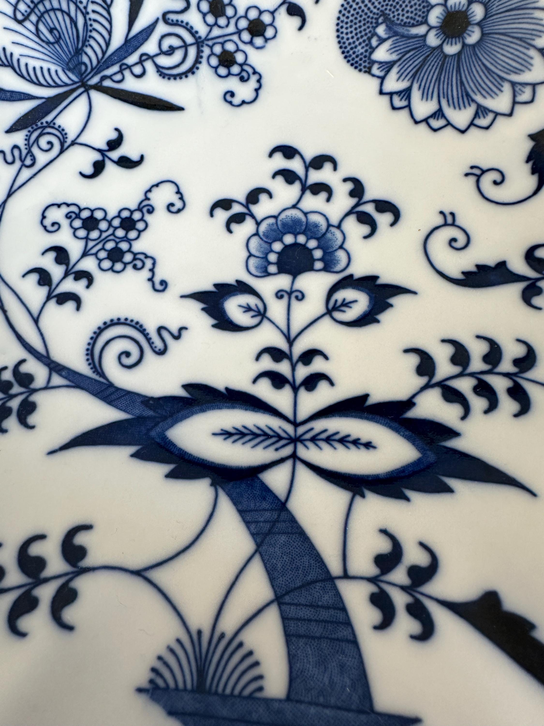 Blue Danube Large Shallow Diamond Shaped Bowl Chinese Style Bowl