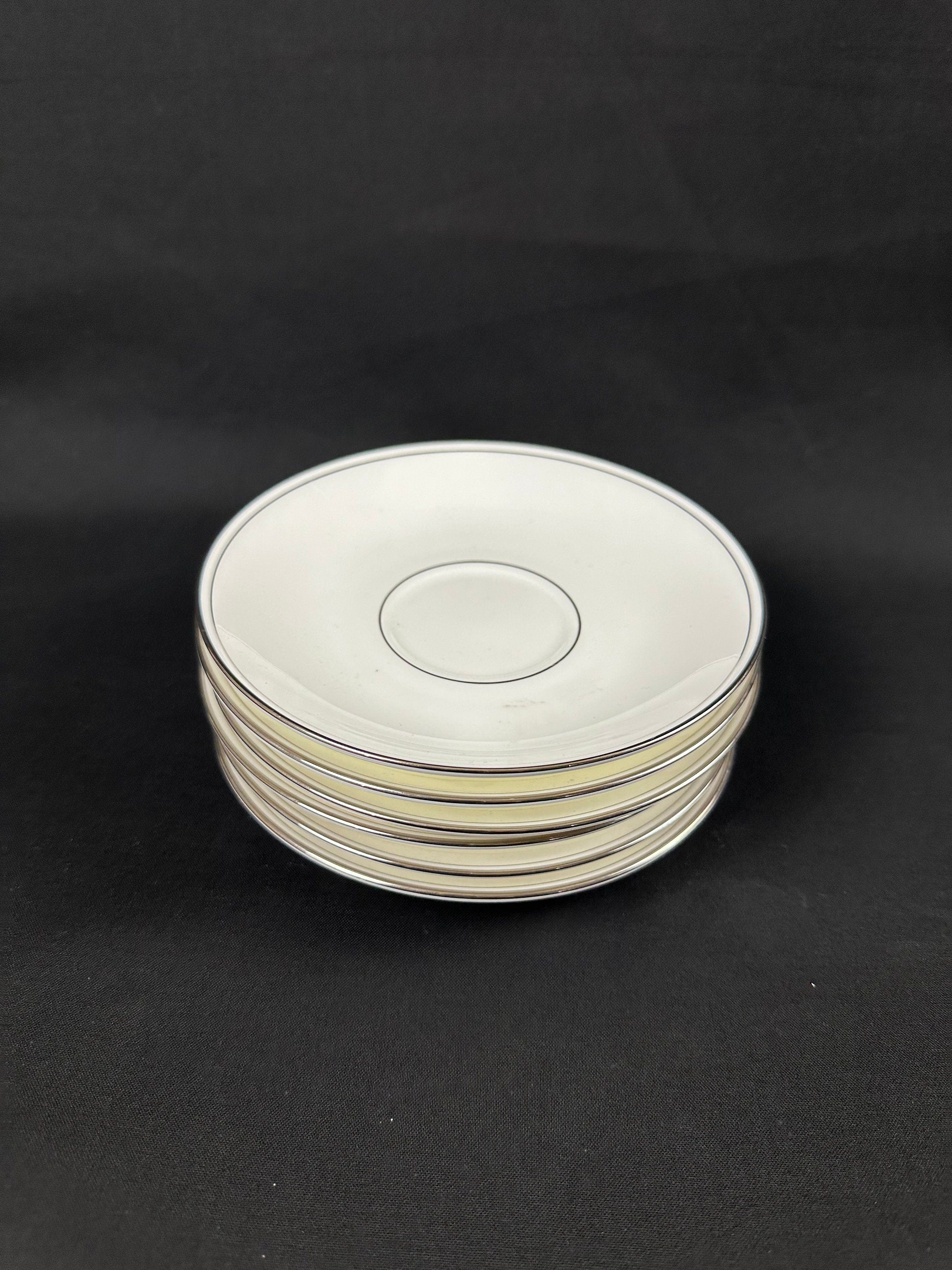 6 Lenox Federal Platinum Saucers
