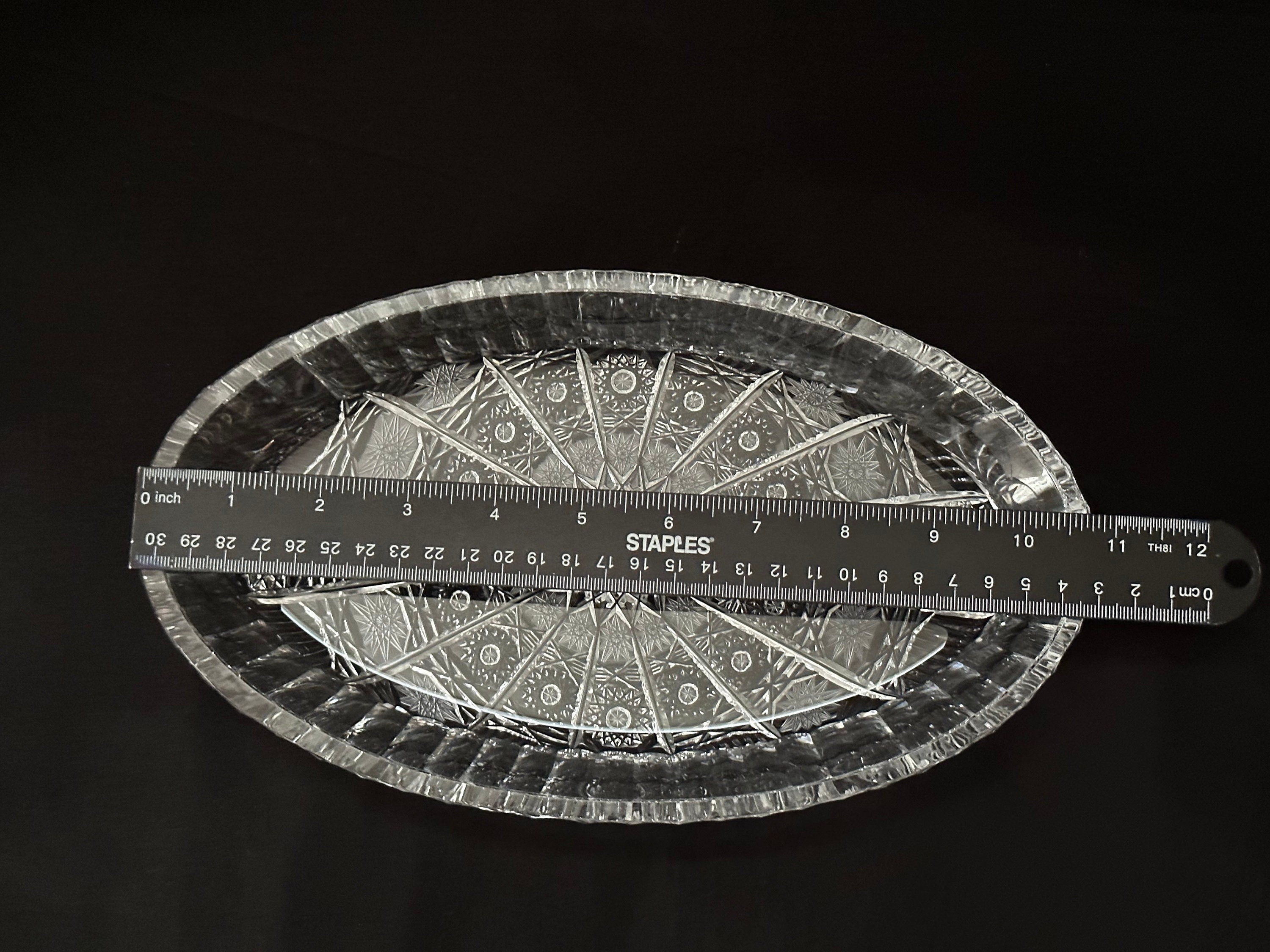 Bohemia Crystal Queens Lace Tray and Bowl