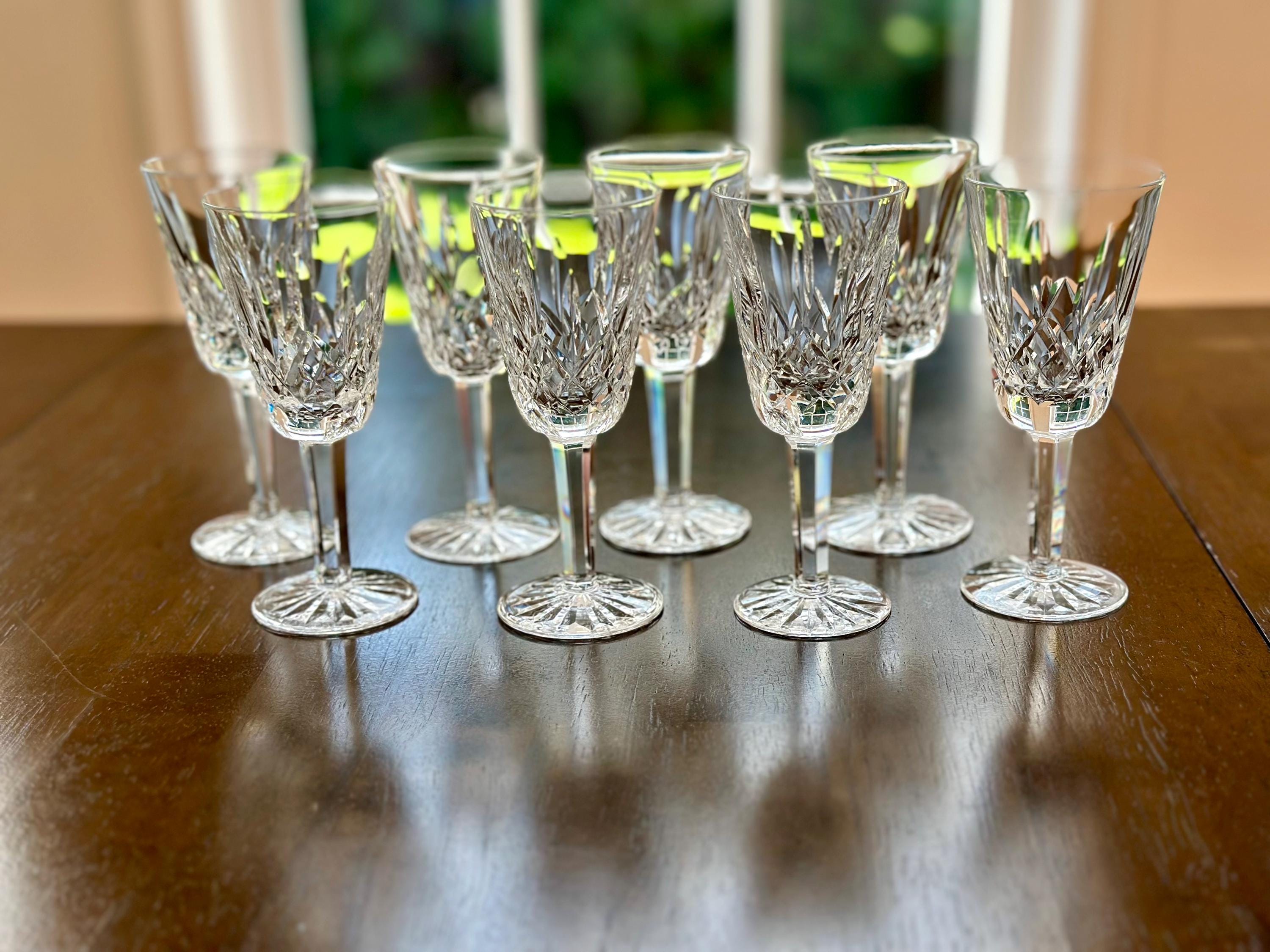 8 Waterford Lismore Crystal Sherry Glasses