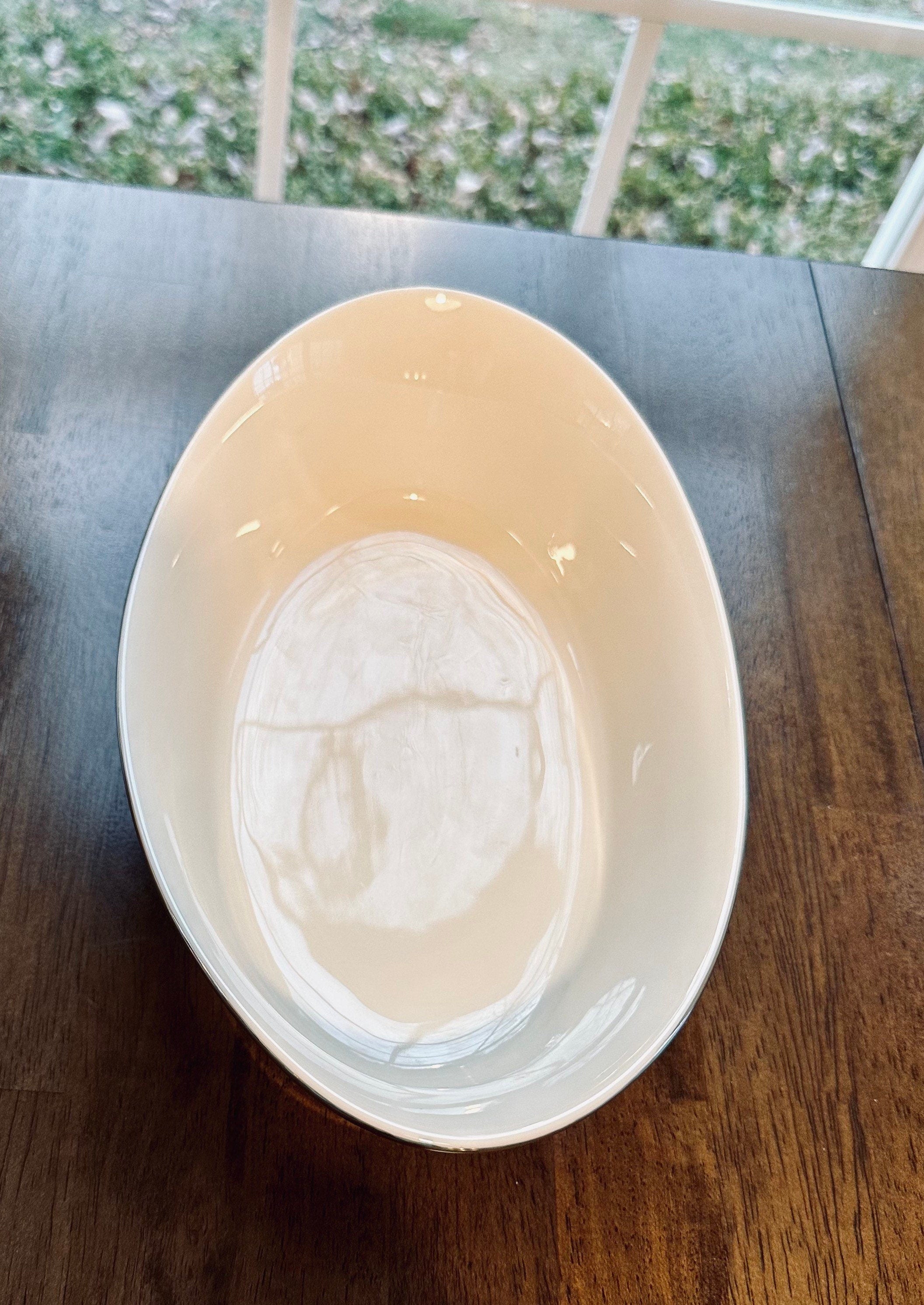 Lenox Lace Point Large Oval Serving Bowl