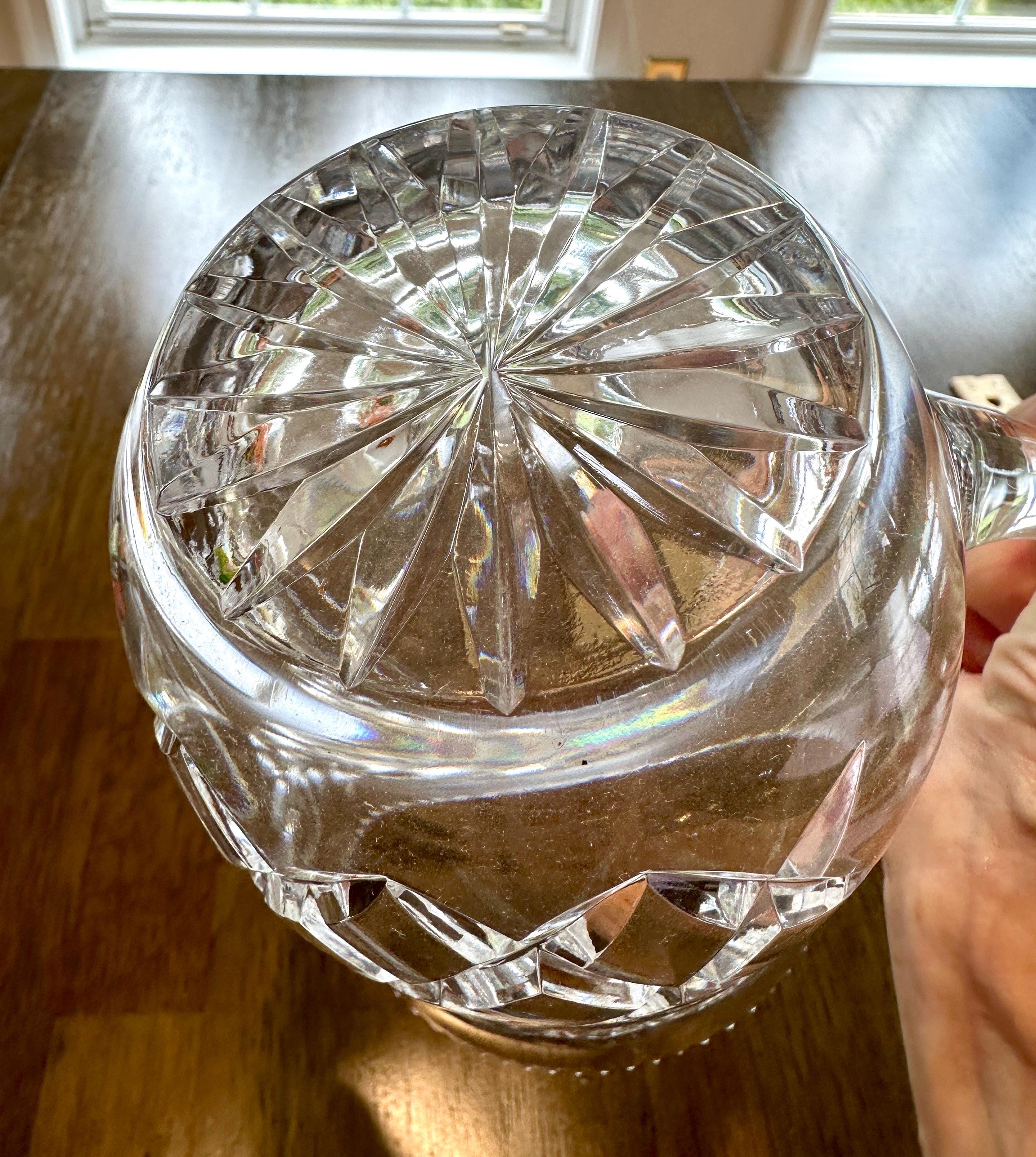 Cut Crystal Pitcher with Laurel Leaf Pattern
