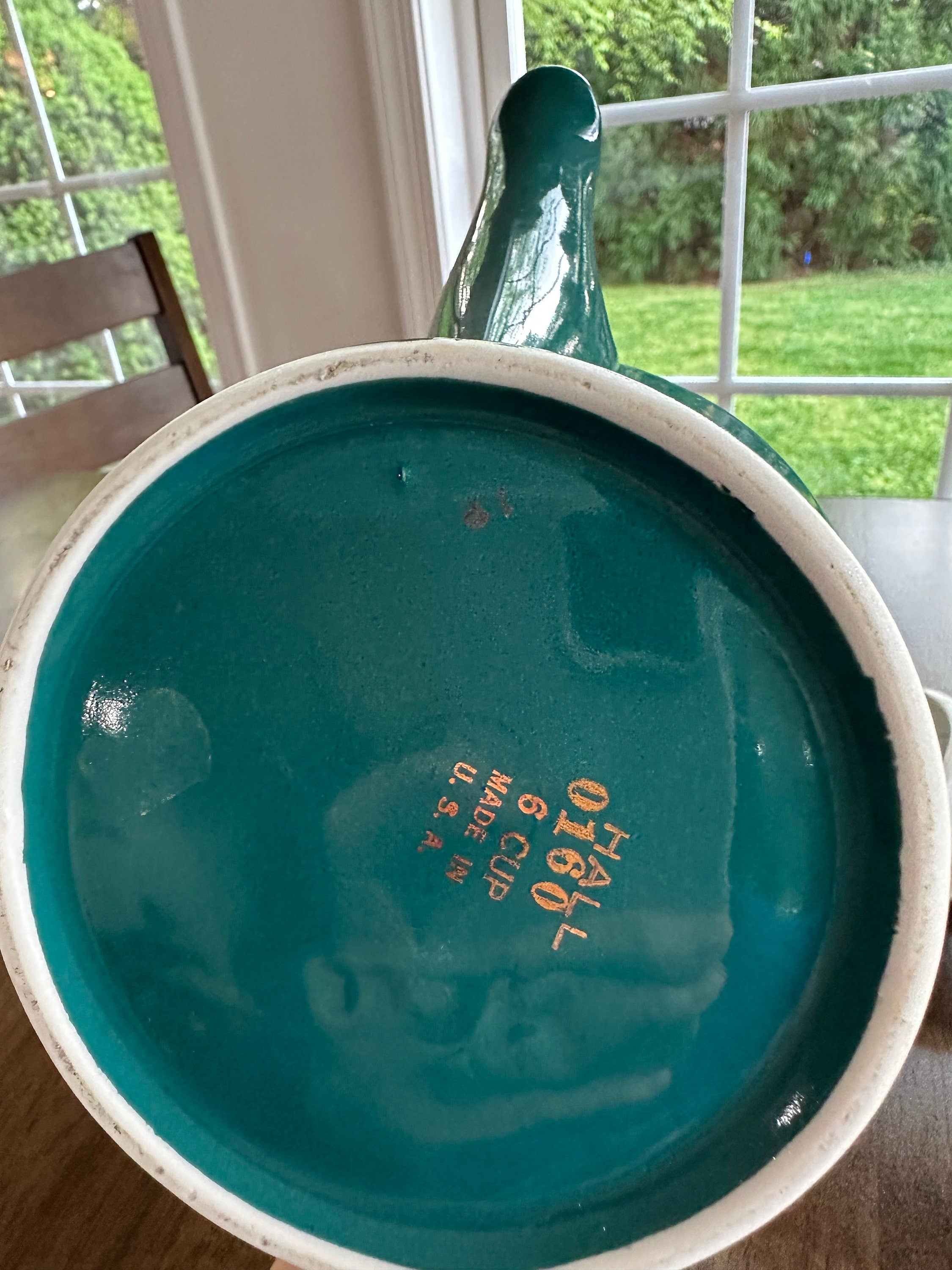 Hall Teal Green Butterfly Teapot