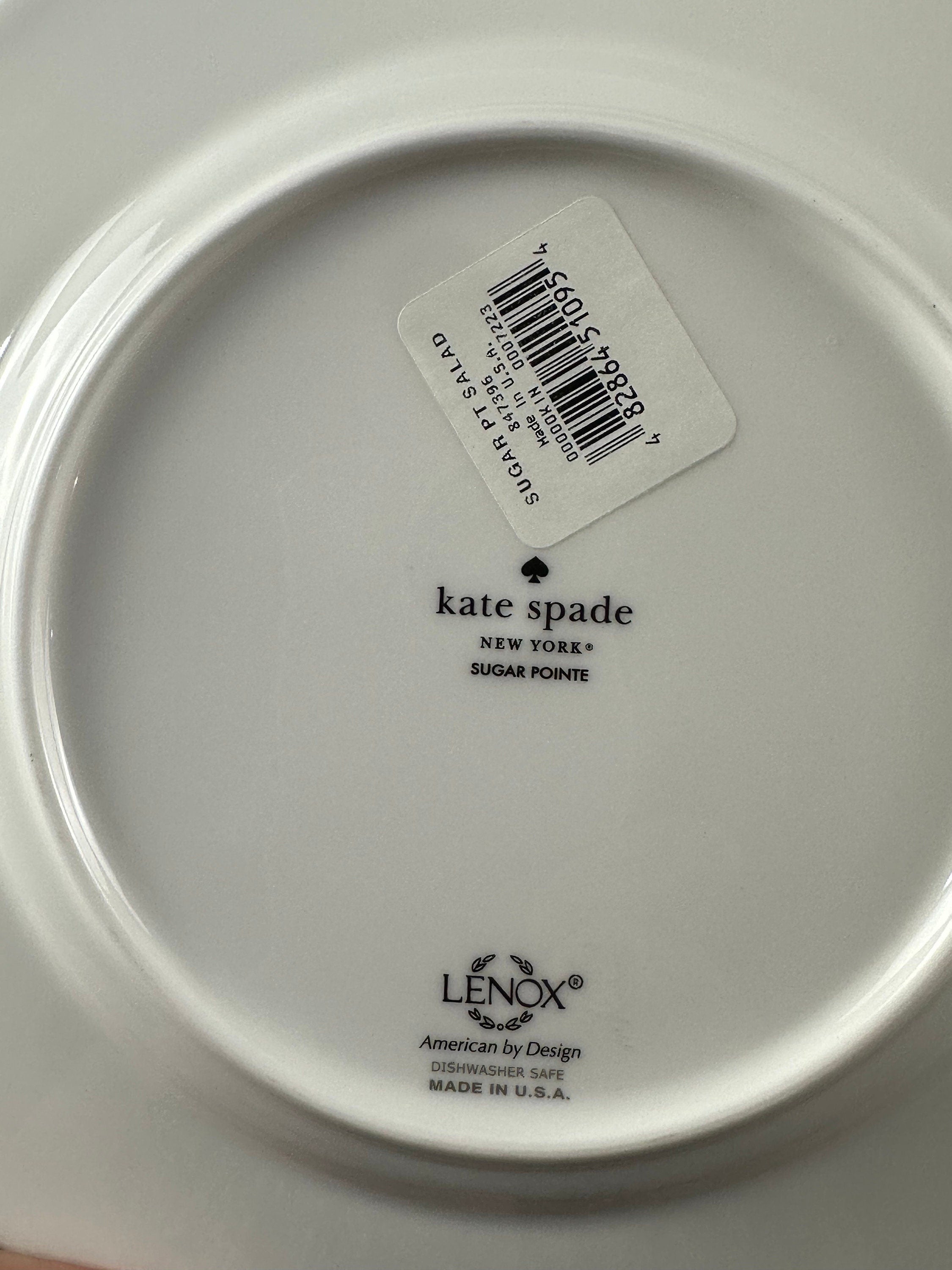 Four Lenox “Sugar Point” Pattern Salad Plates by Kate Spade.
