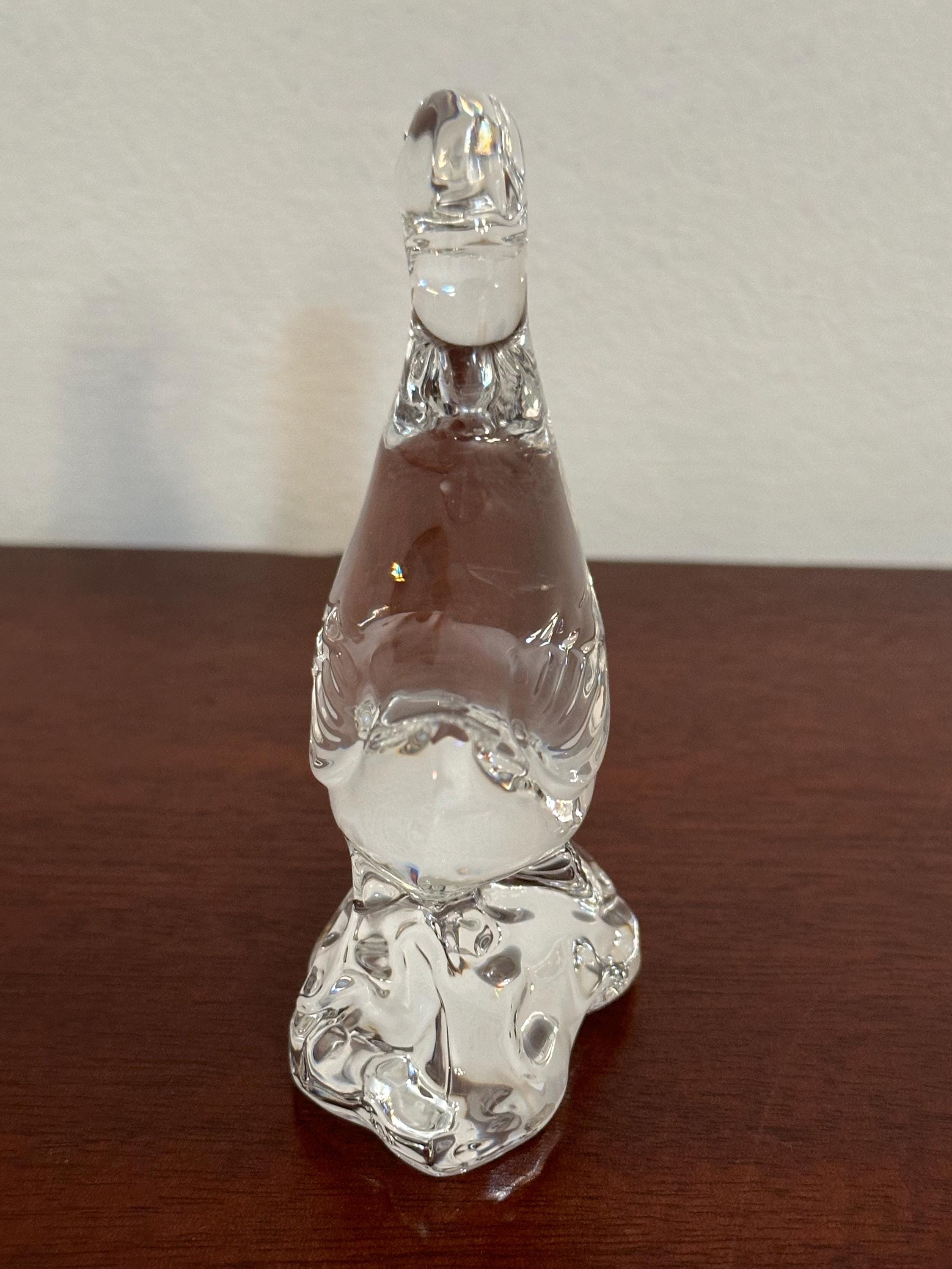 A Tall Waterford Crystal Duck Paperweight
