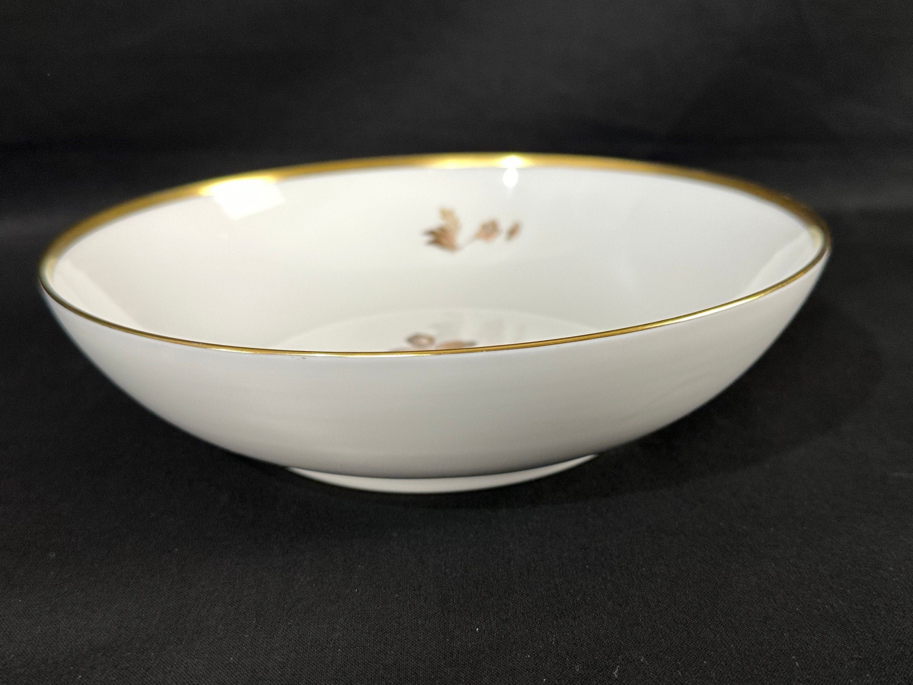 Set of 2 Royal Copenhagen Brown Rose Round Serving Bowls