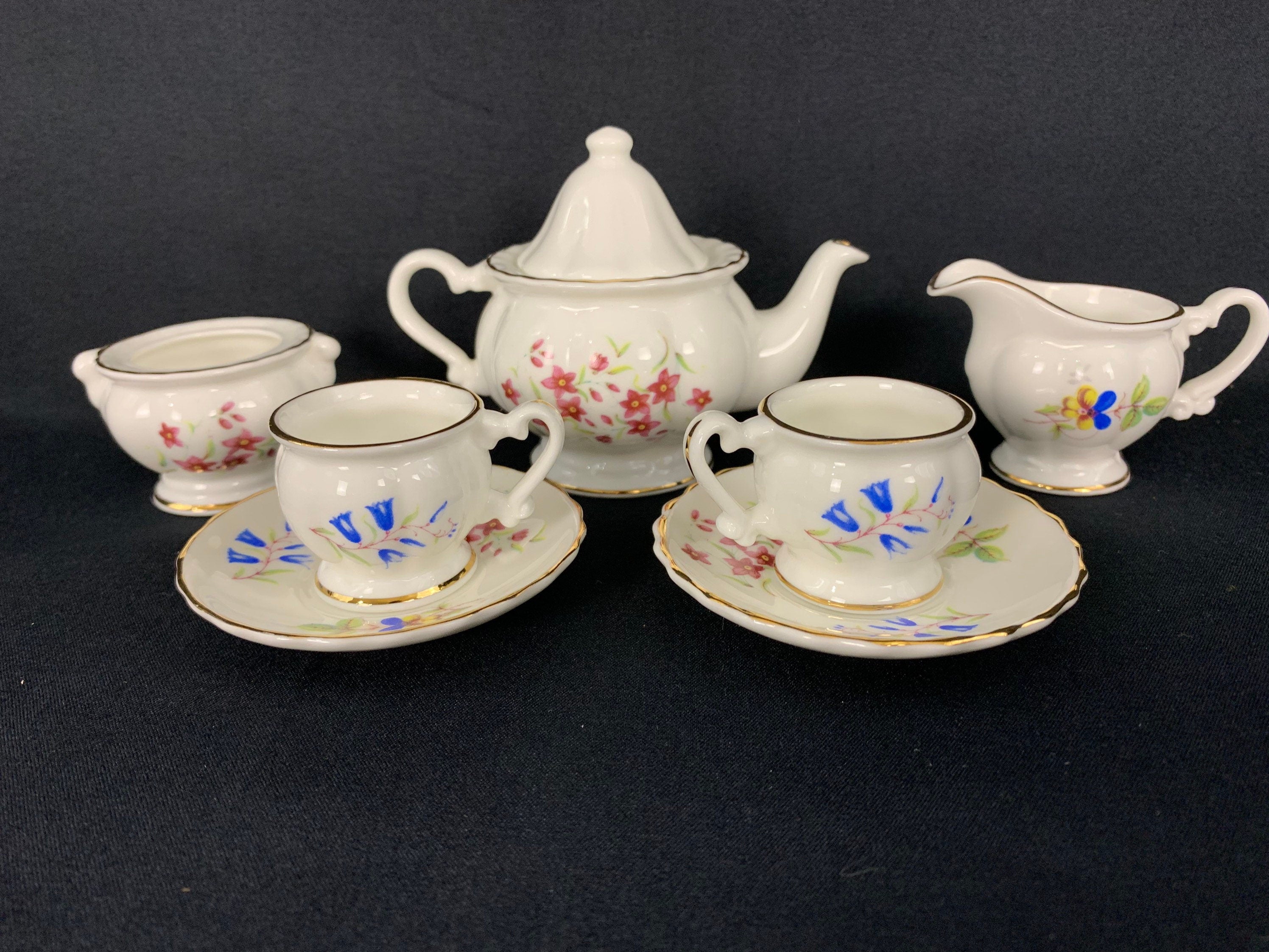 Miniature bone china tea set