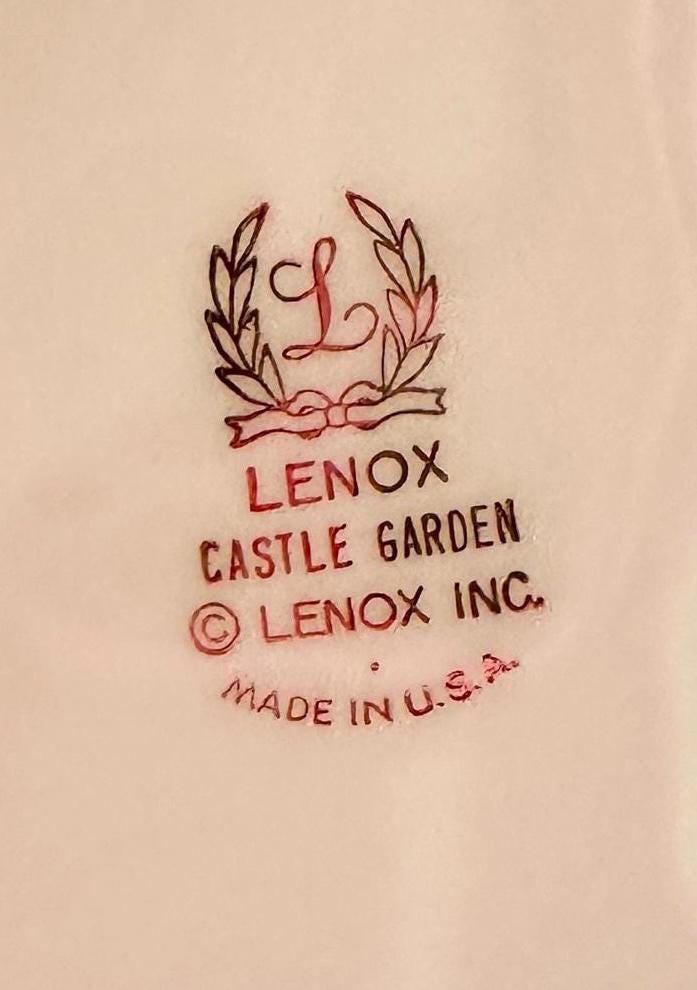 6 Lenox Castle Garden Bread Plates