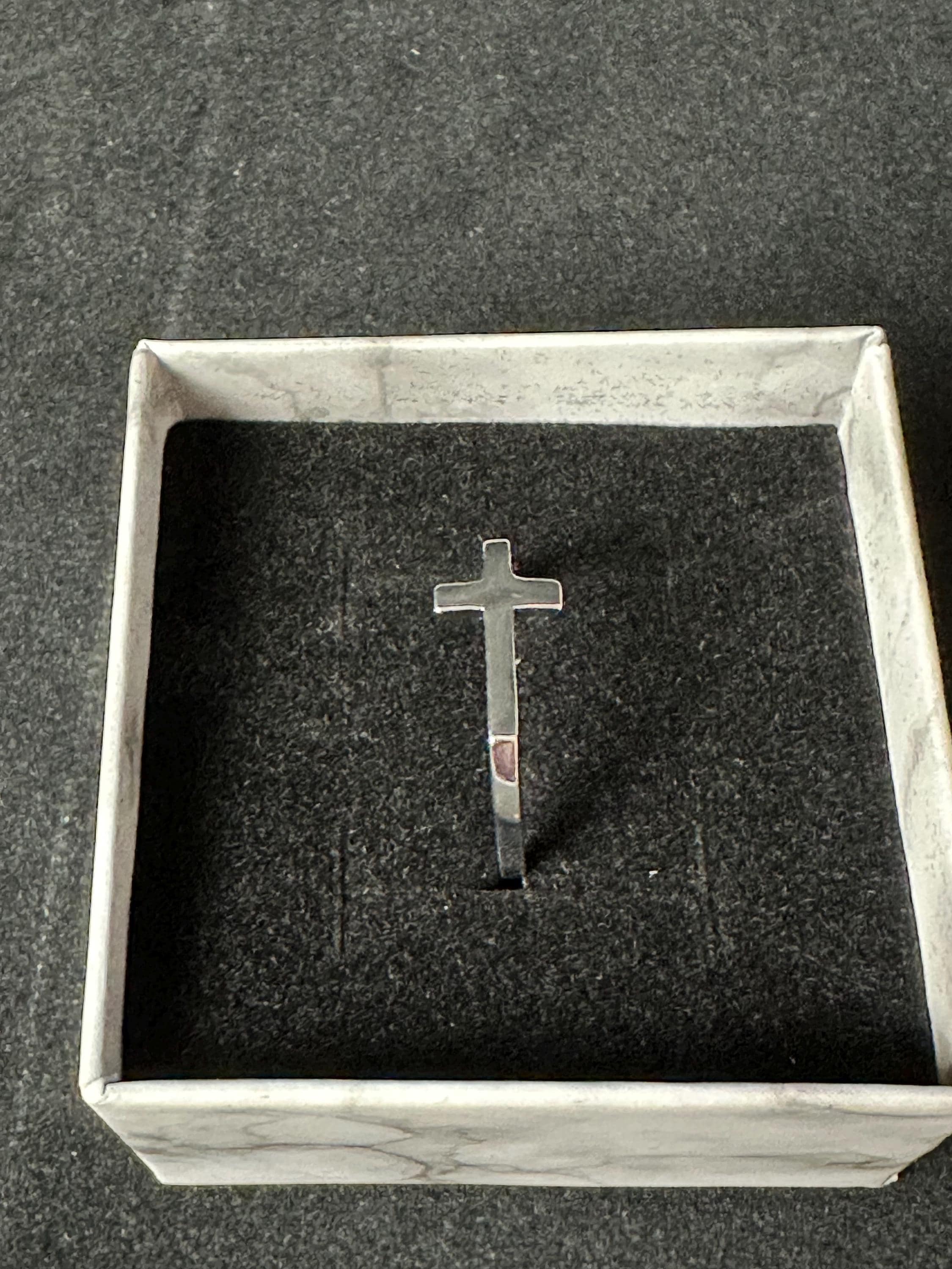Delicate Crucifix Sterling Silver Ring