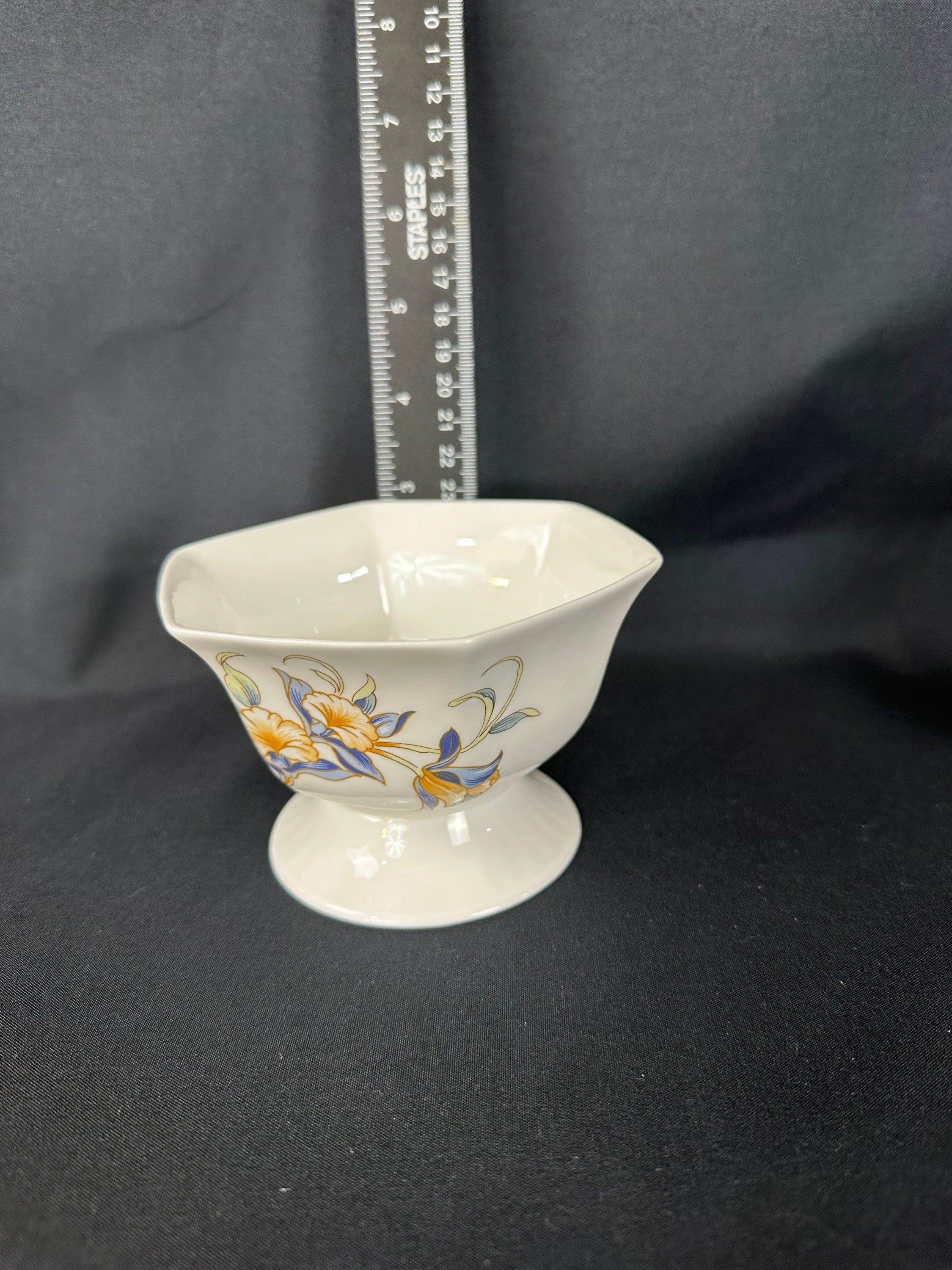 Aynsley Just Orchids Small Footed Bowl/ Open Sugar Bowl/ Candy Dish
