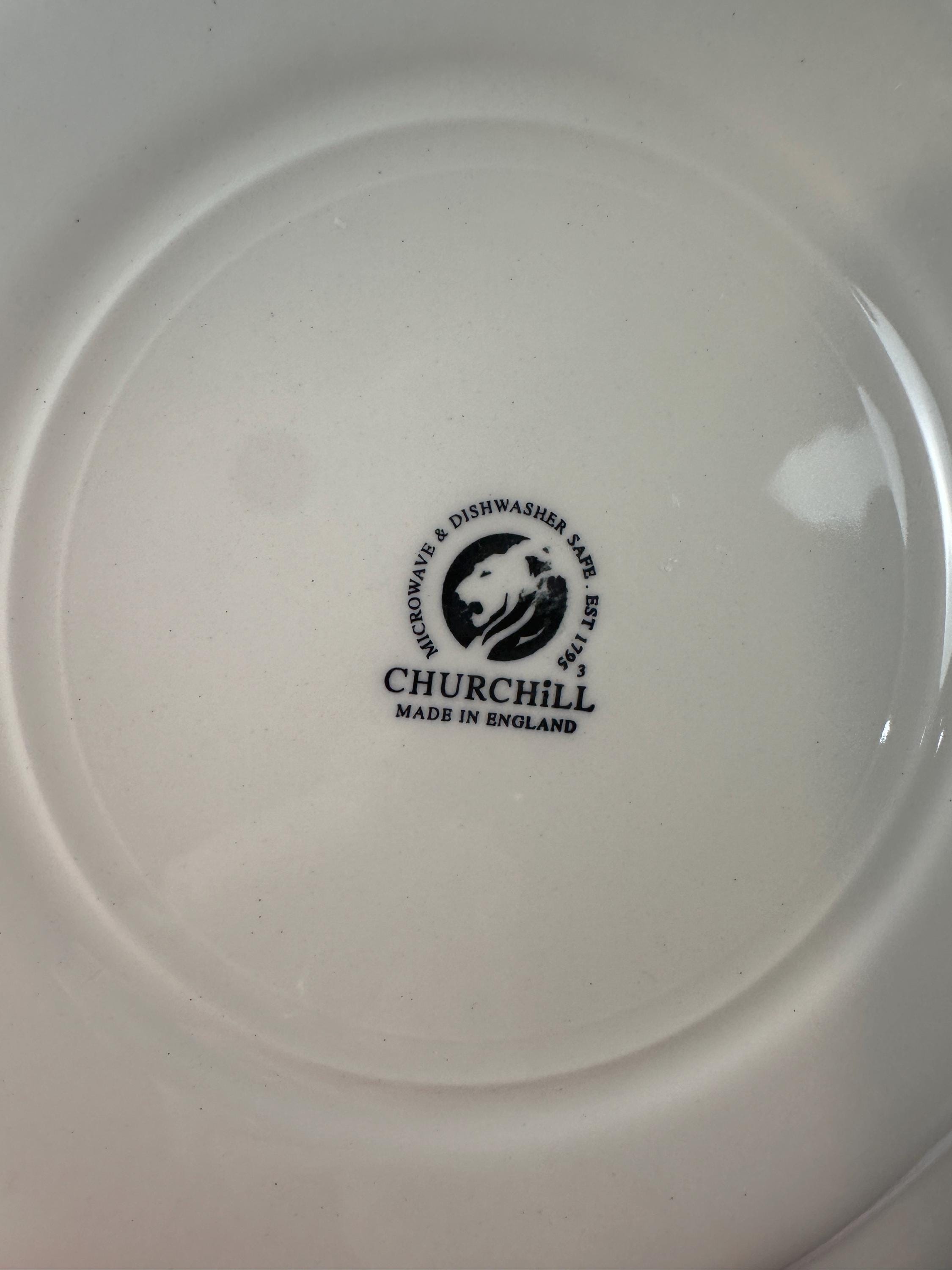 9 Churchill English Scene Blue Cereal Bowls