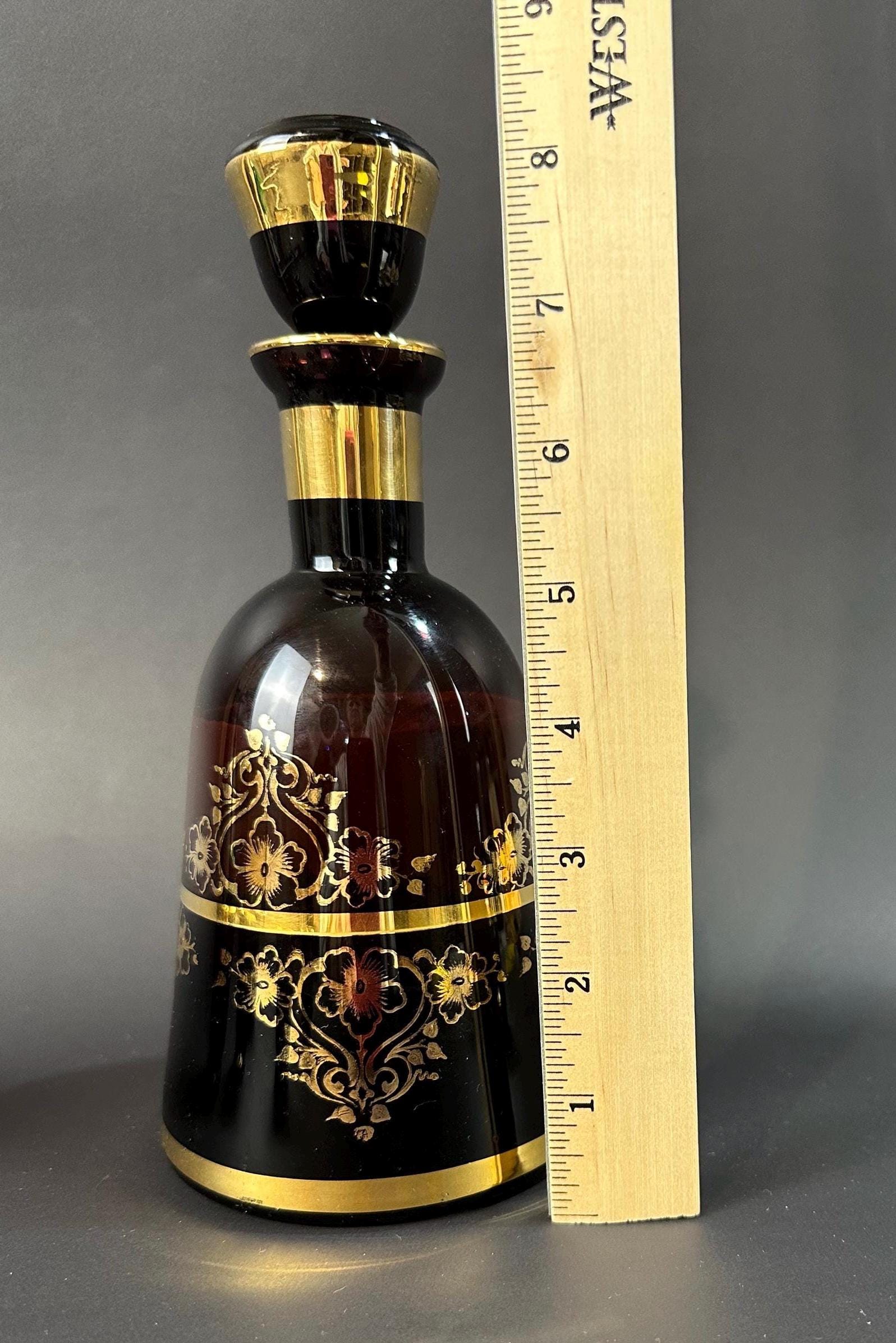 Blue and Gold Decanter with  Four Matching Aparitif Glasses by Murano