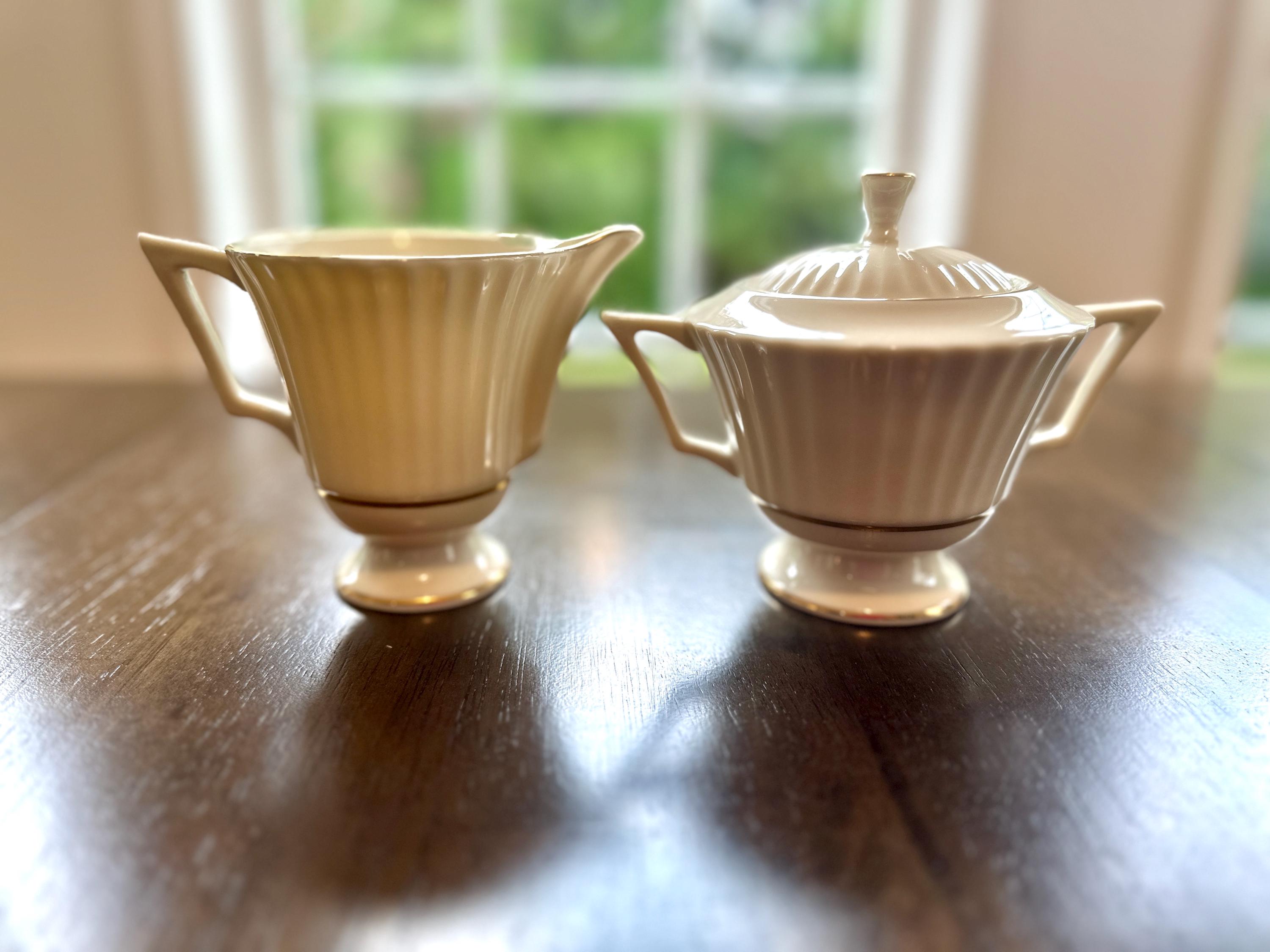 Lenox Citation Gold Creamer and Sugar Bowl