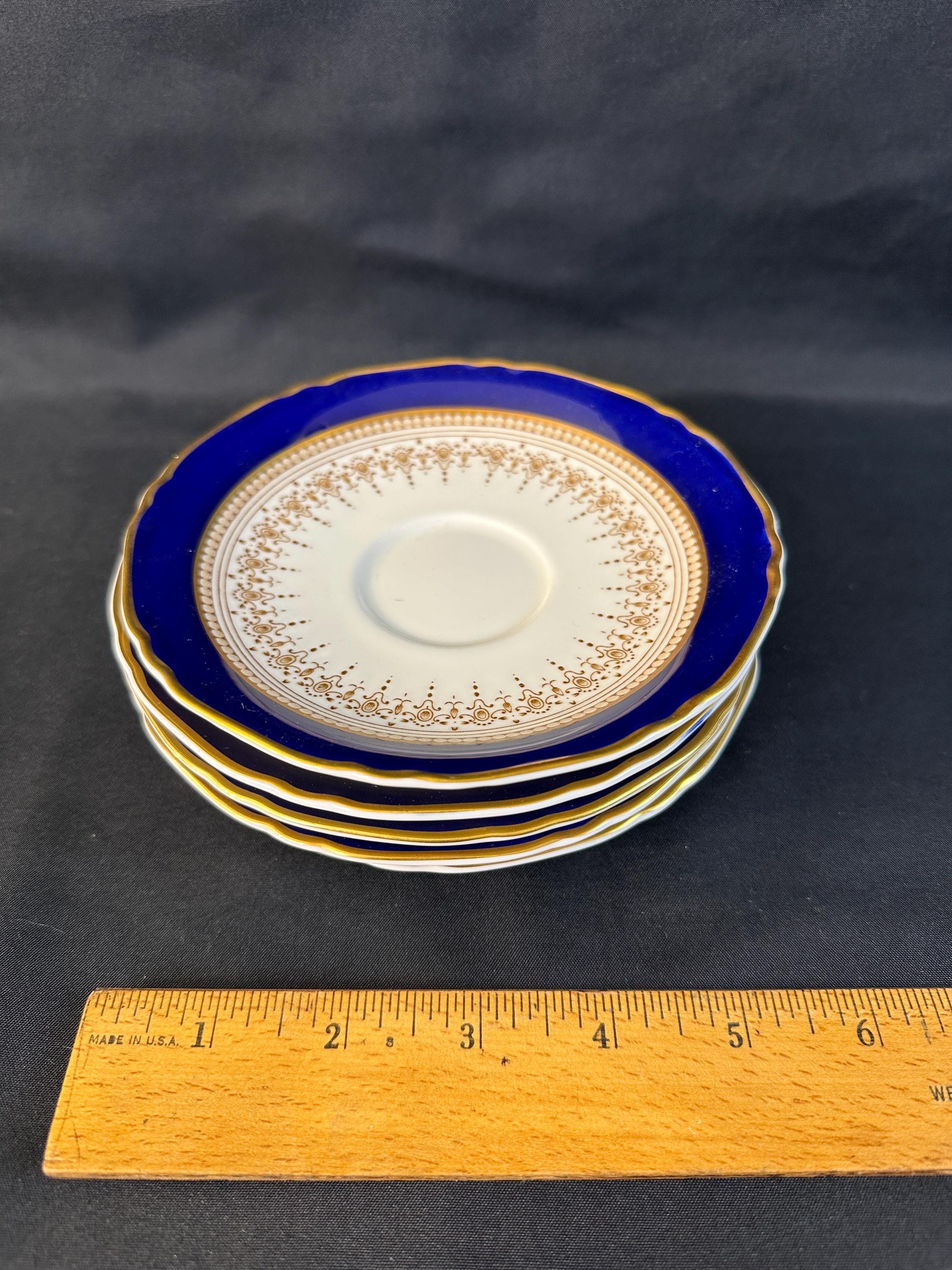 5 Royal Worcester Regency Blue Saucers