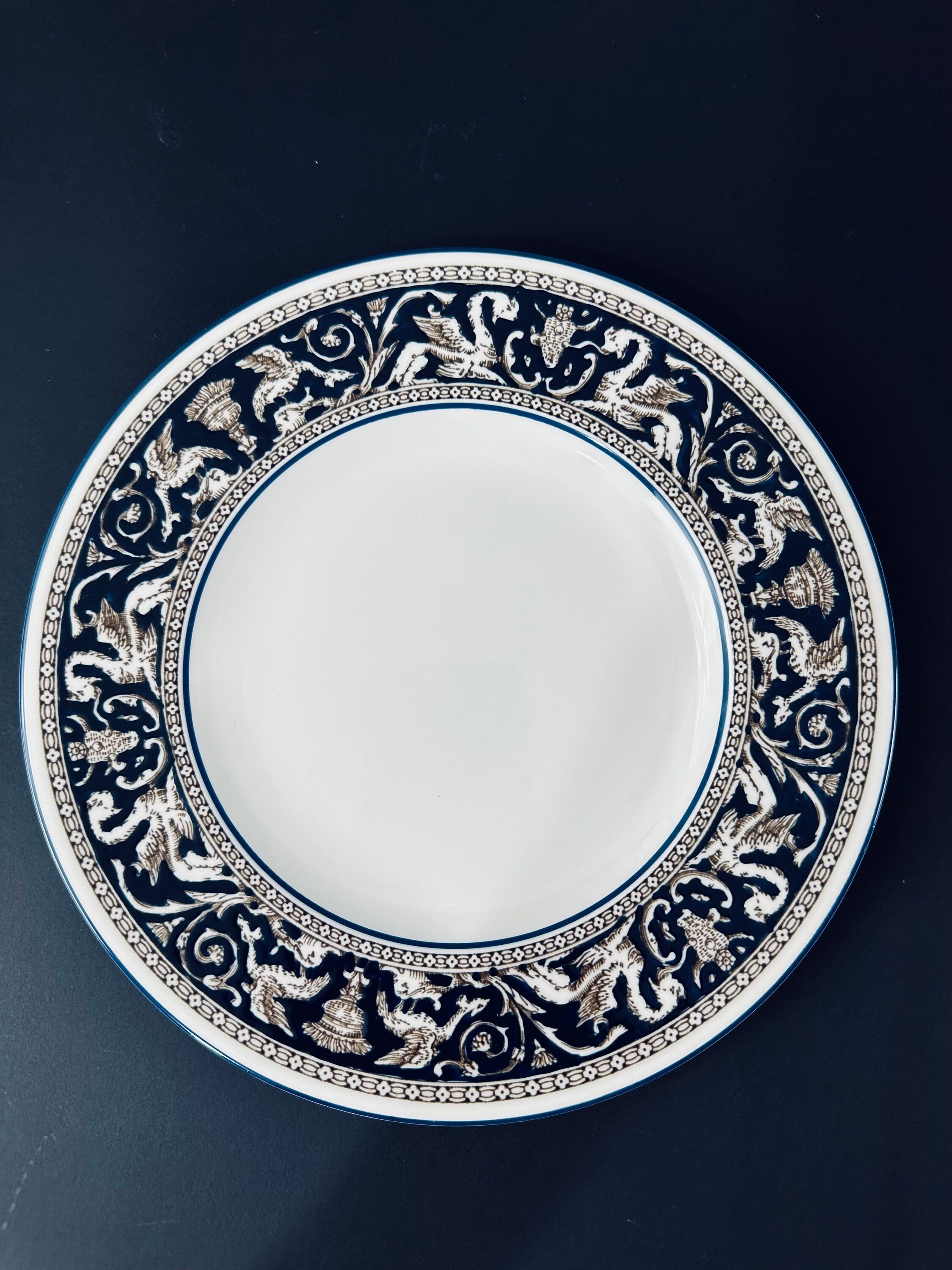 Five Piece Place Settings of Wedgwood Florentine Dark Blue