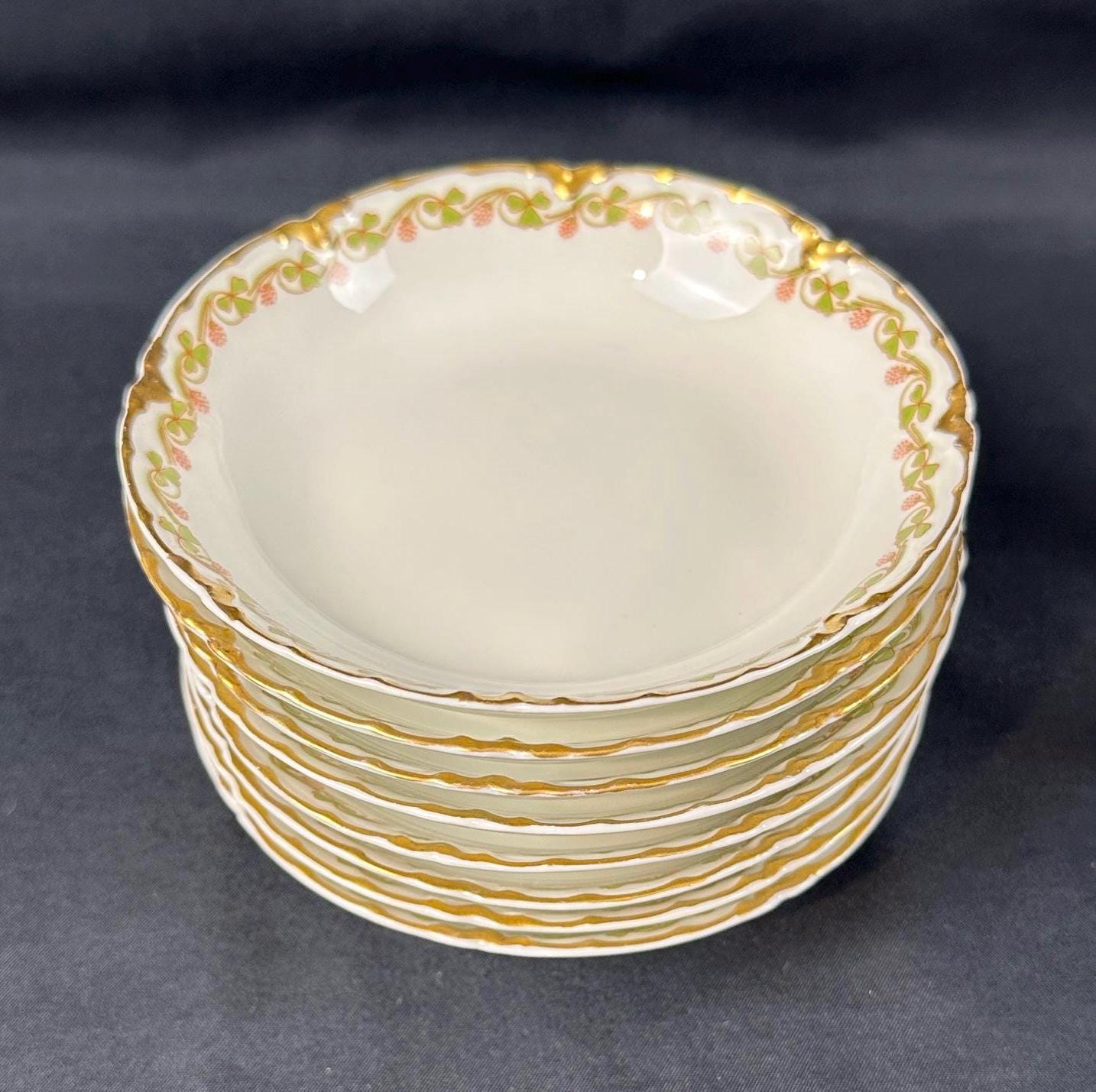 8 Haviland Clover Leaf Fruit Bowls