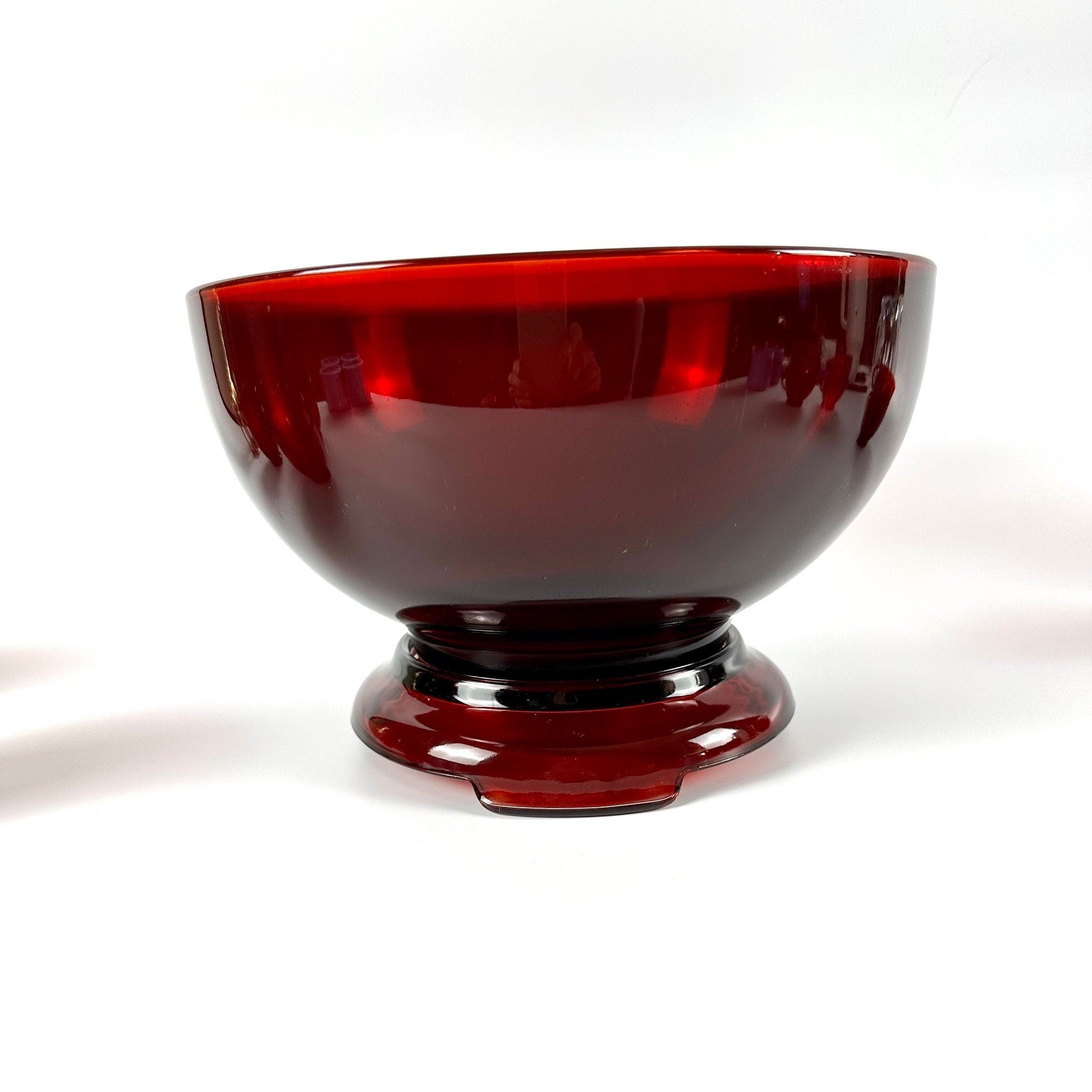 Fourteen Piece Anchor Hocking Royal Ruby Punch Bowl and Cups